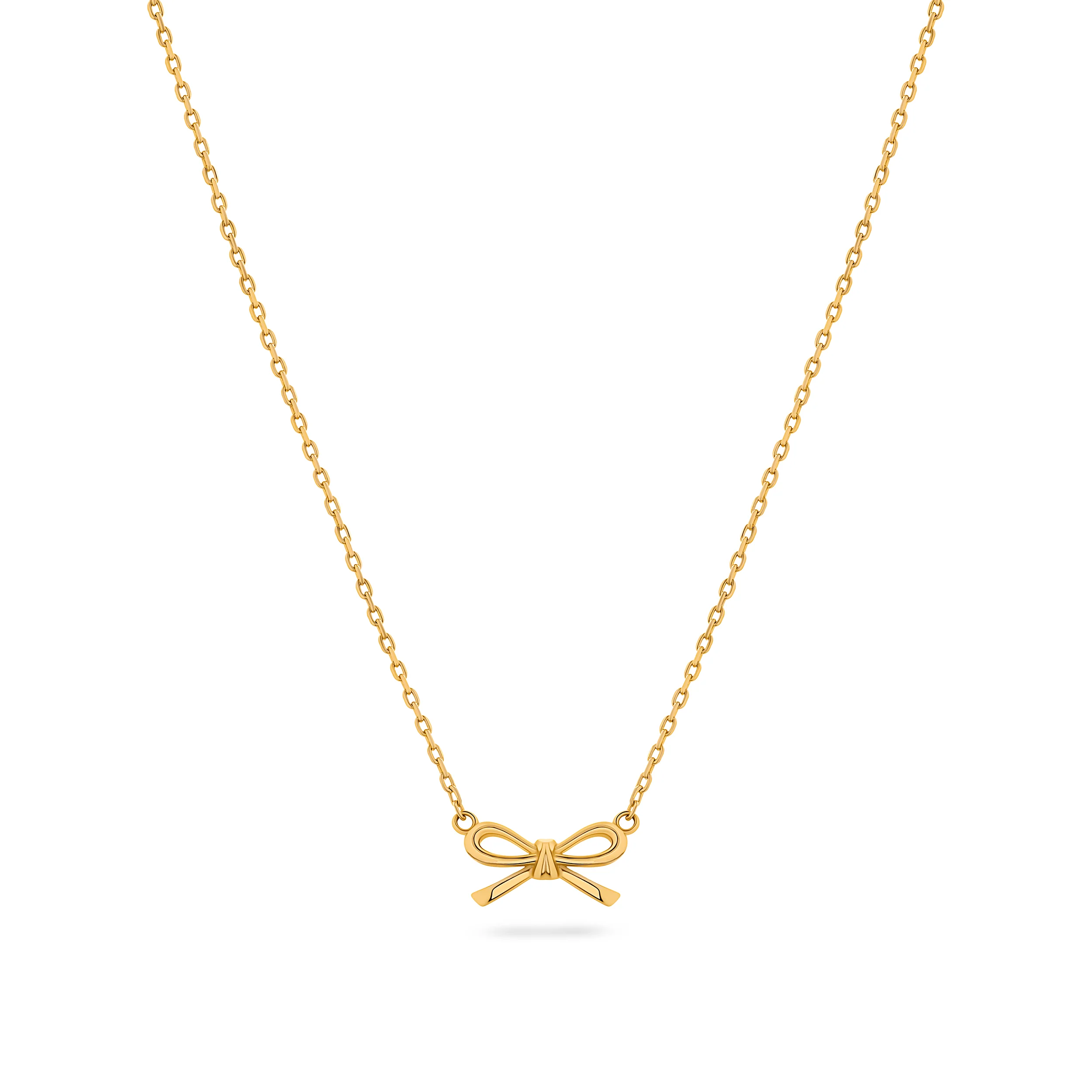 Fine Bow Necklace (Gold)