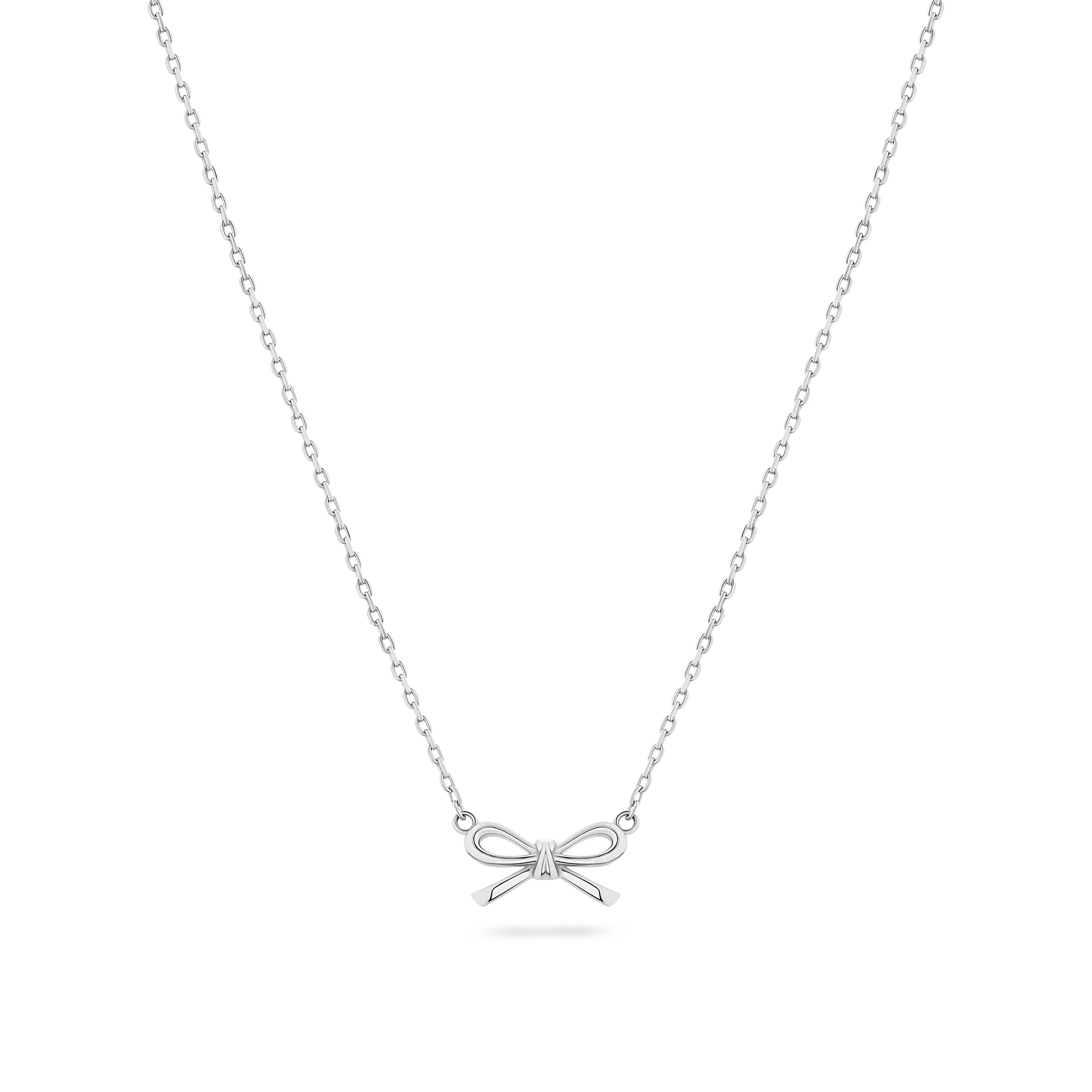 Fine Bow Necklace (Silver)