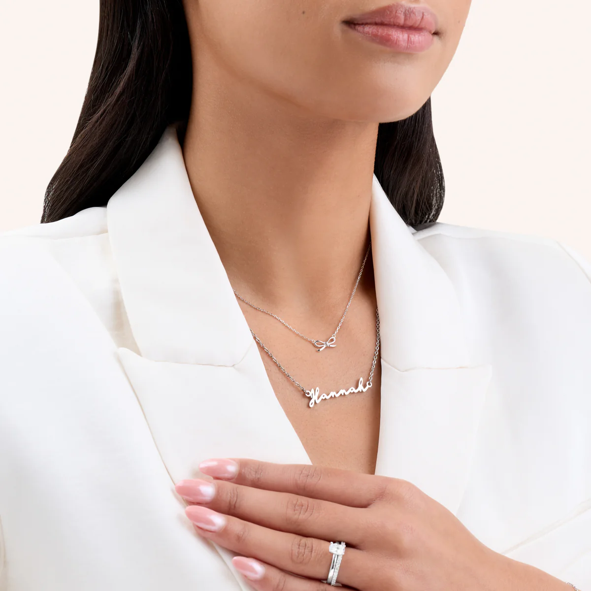 Fine Bow Necklace (Silver) - Image 4