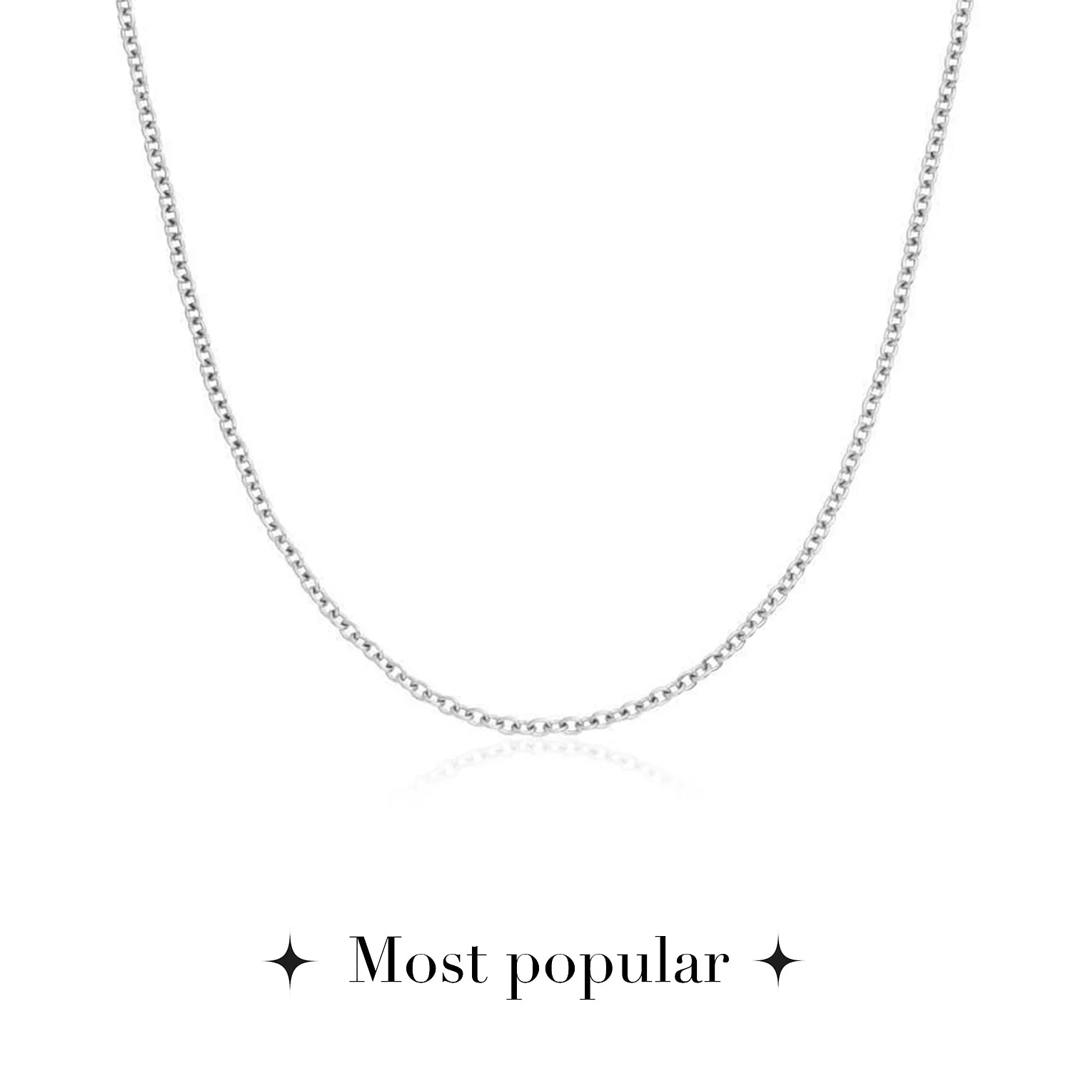 Fine Chain Necklace (Silver) - Image 4