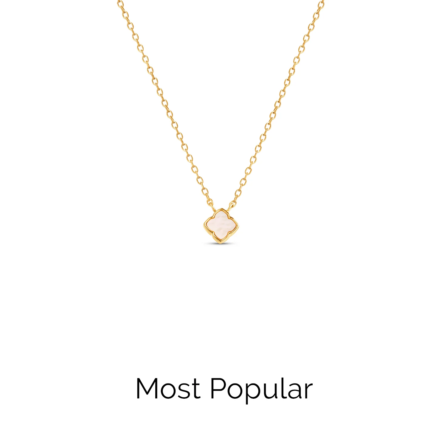 Fine Mini Pearl Clover Necklace (Gold) - Image 8