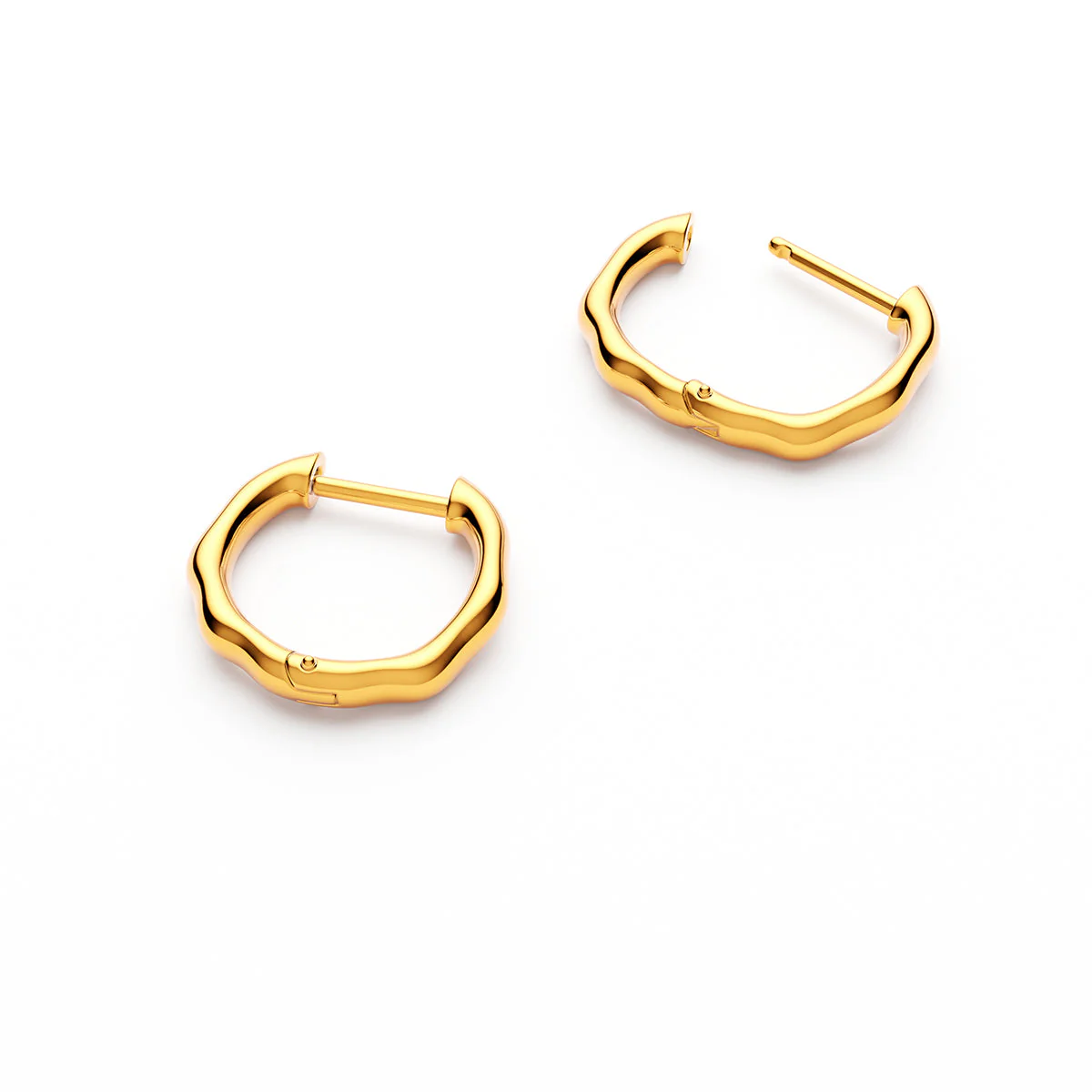 Fine Molten Huggie Earrings (Gold) - Image 4