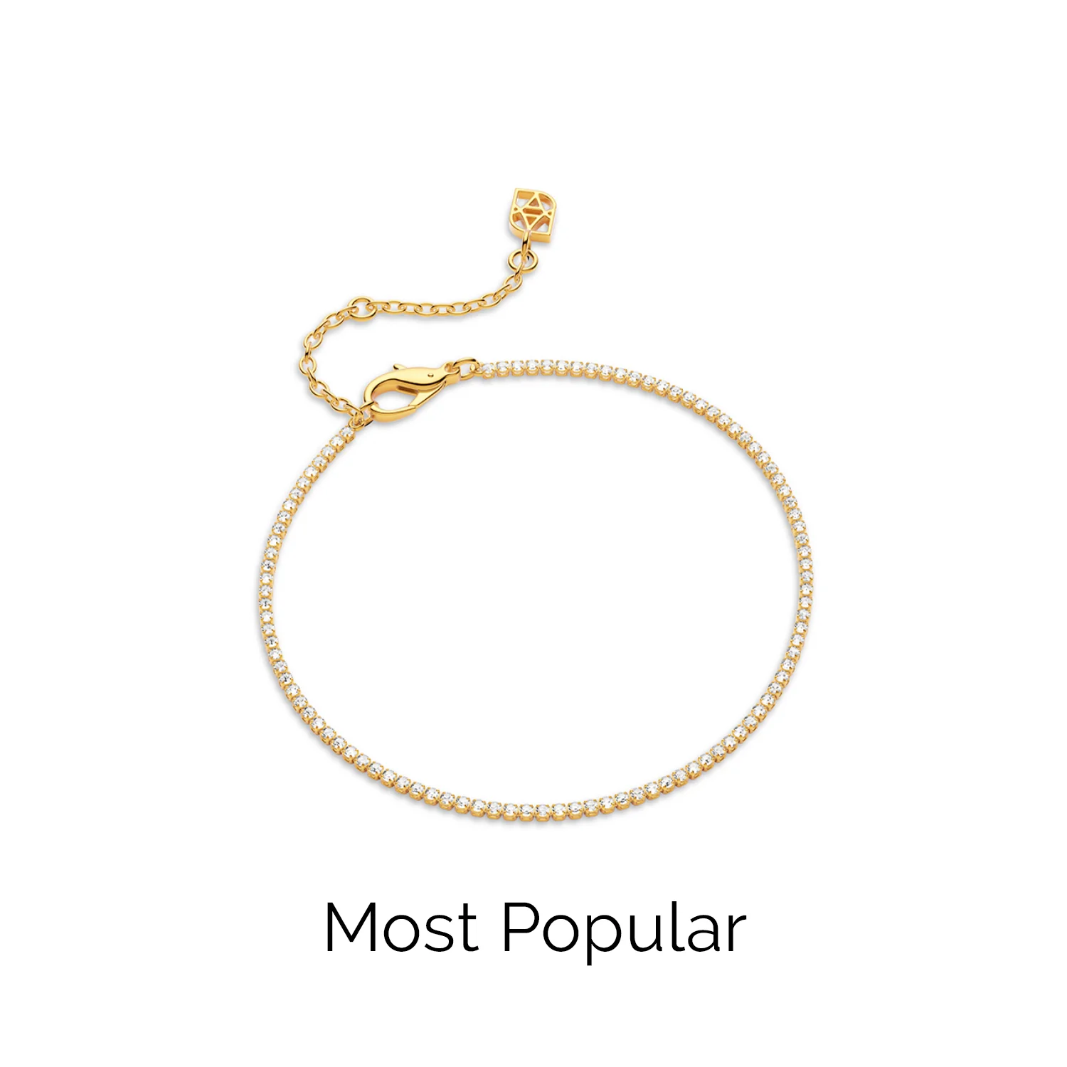 Mini Tennis Chain Bracelet (Gold) - Image 2