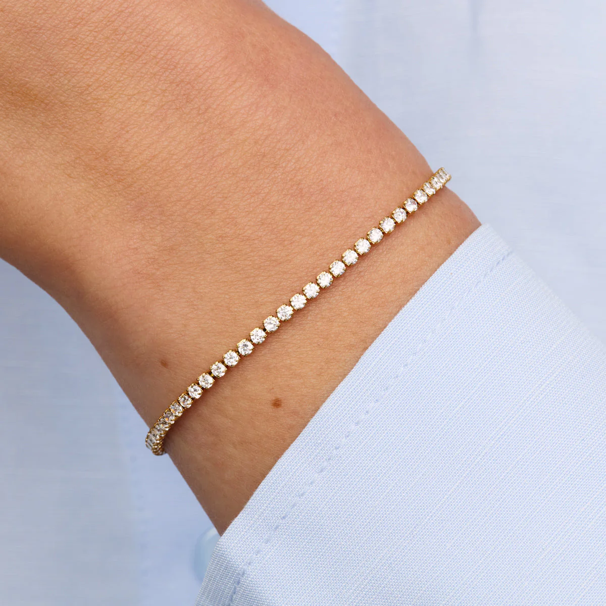 Mini Tennis Chain Bracelet (Gold) - Image 2