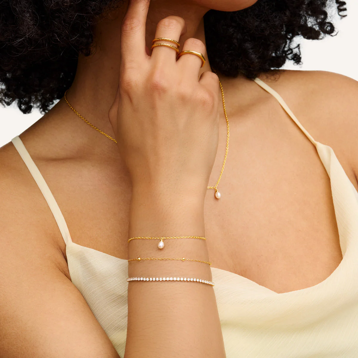 Mini Tennis Chain Bracelet (Gold) - Image 3