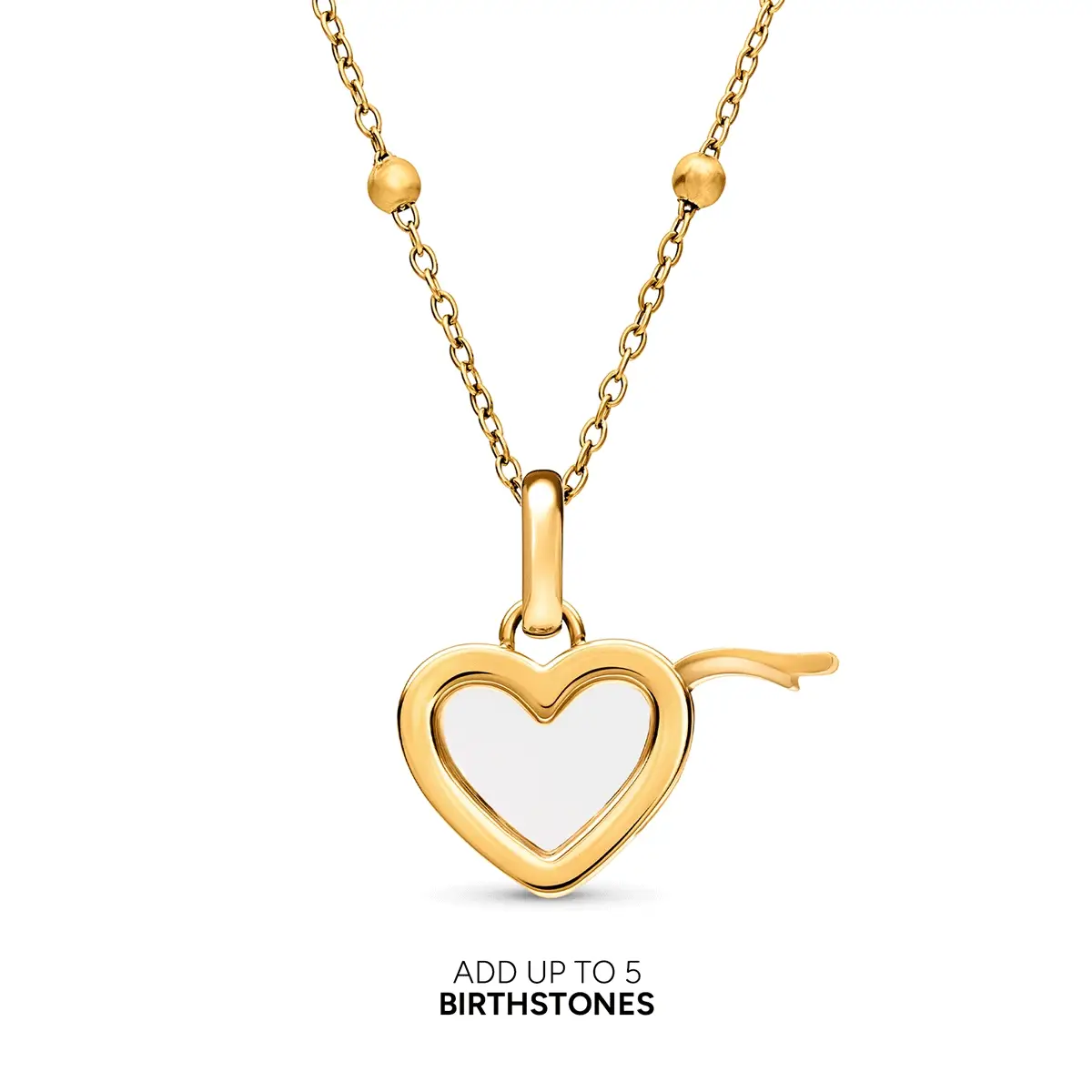 Floating Charm Heart Locket Necklace (Gold) - Image 8