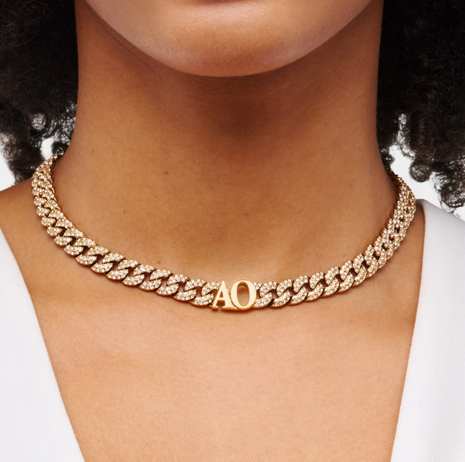 Gala Pavé Initial Choker (Gold) - Image 2