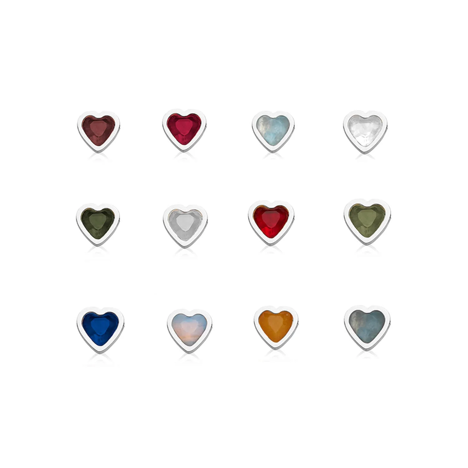 Made Mine Charms - Heart Birthstone Charms (Silver) - Image 14