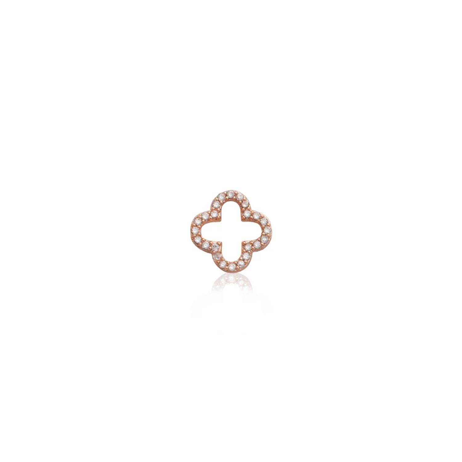Made Mine Charms - Crystal Clover Charm (Rose Gold)