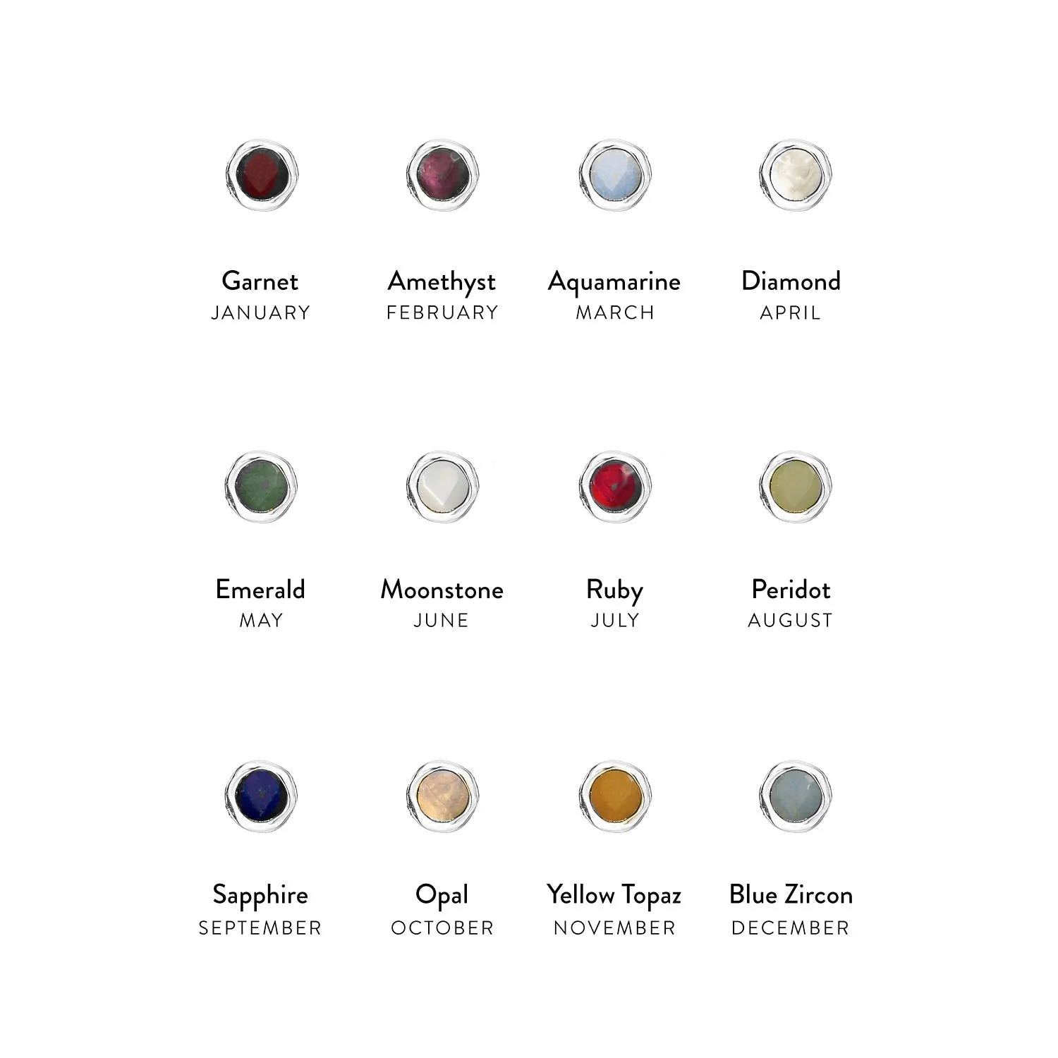 Made Mine Charms - Round Birthstone Charms (Silver) - Image 2