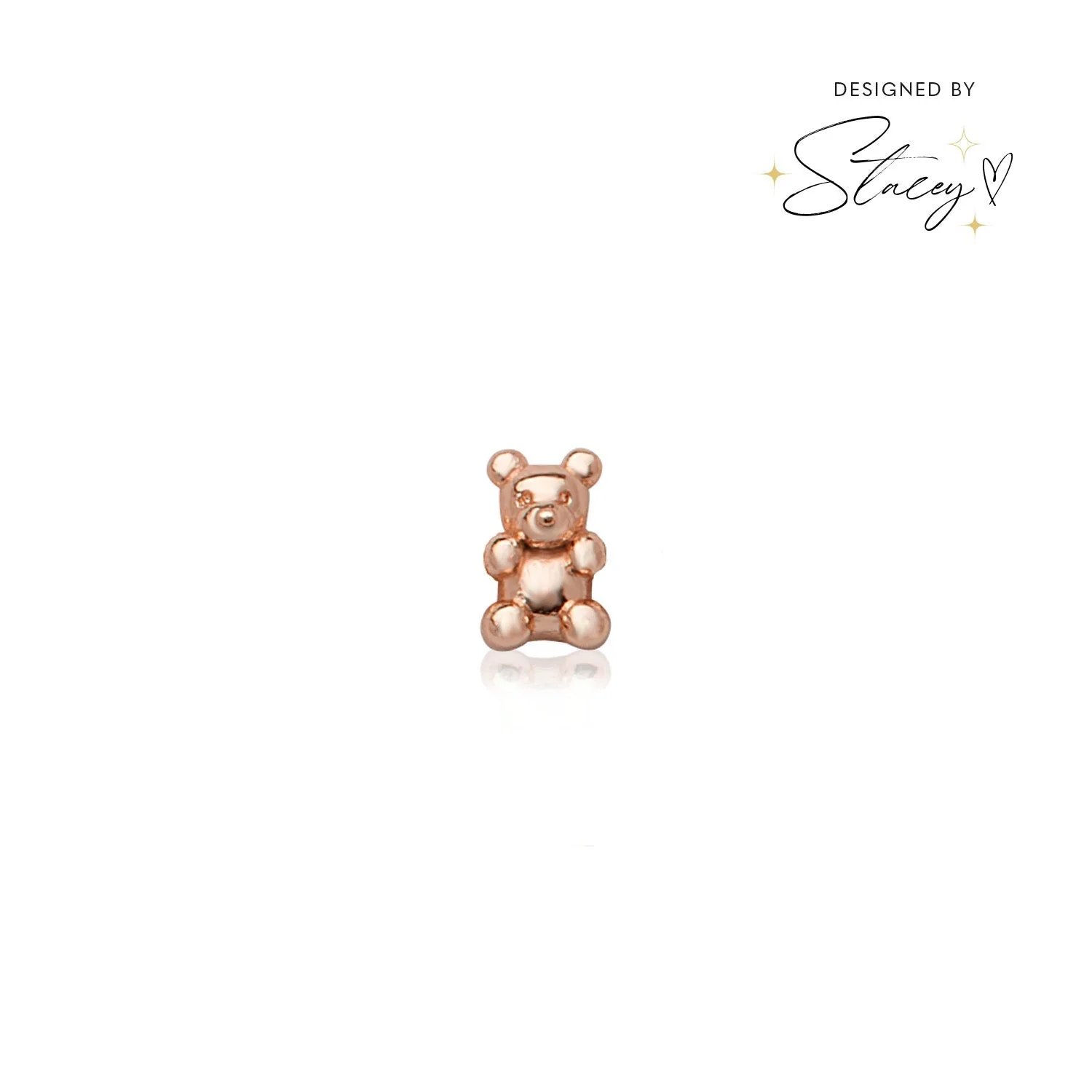 Made Mine Charms - Teddy Bear Charm (Rose Gold) - Image 2