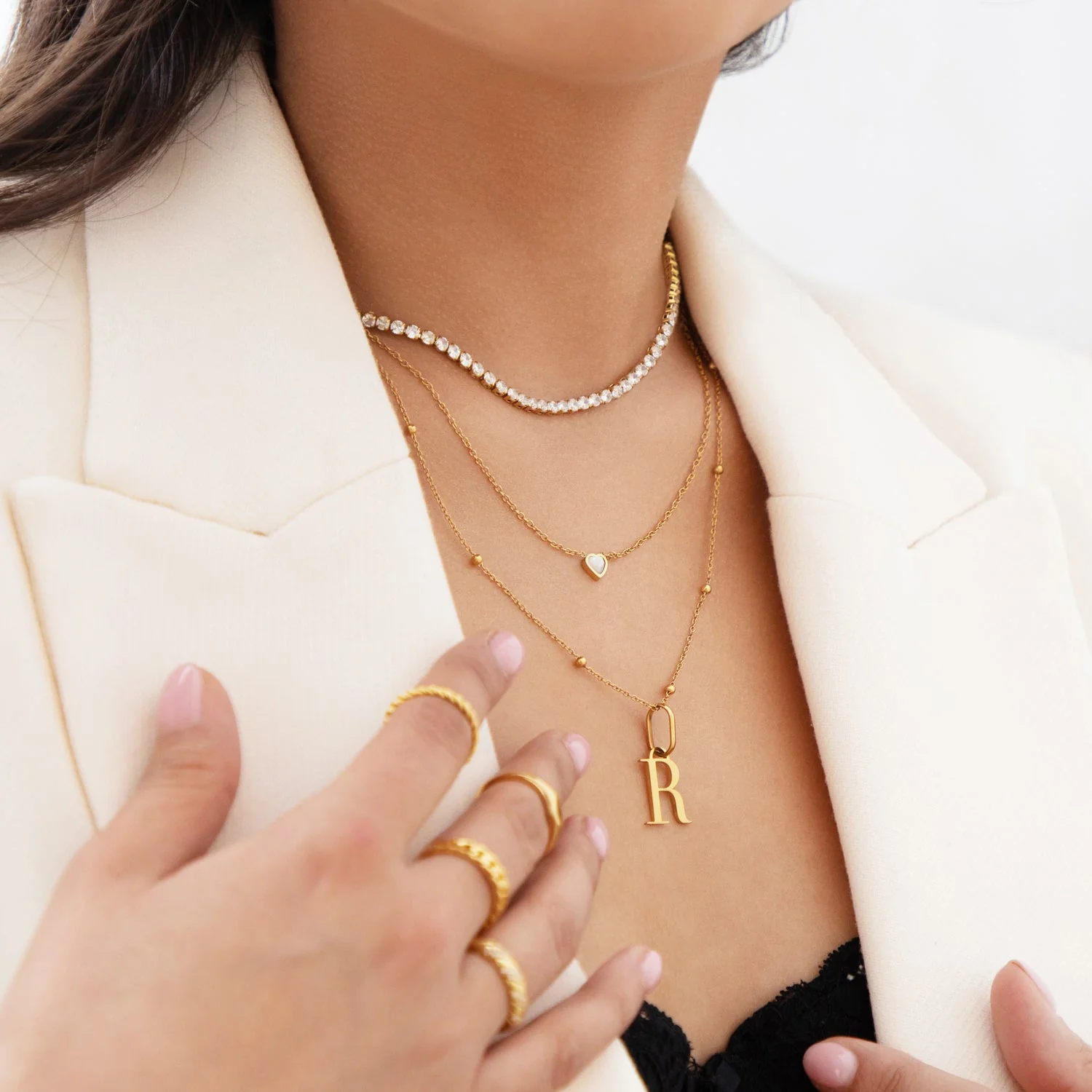 Initial Necklace (Gold) - Image 3