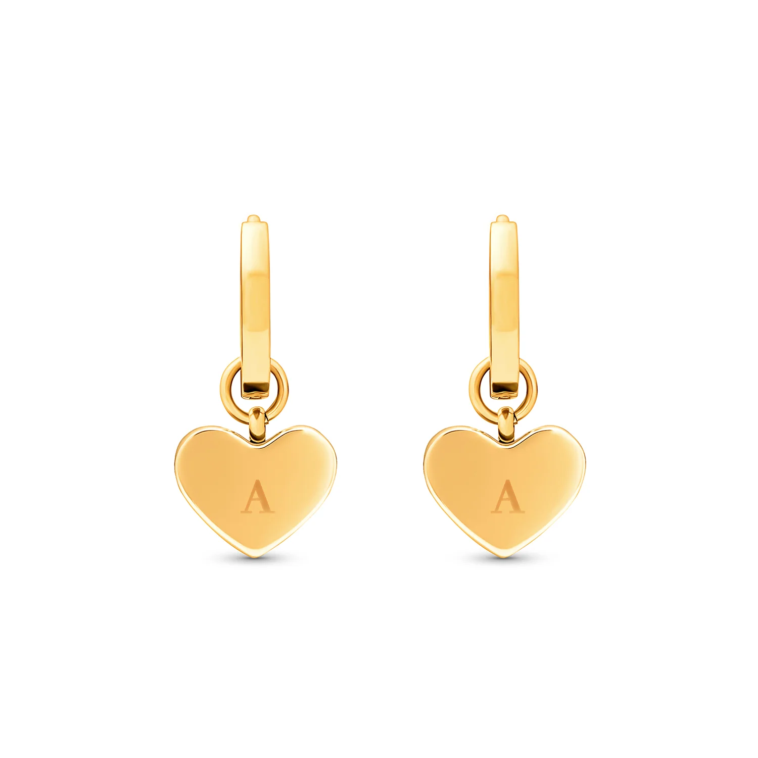Green Quartz Heart Huggie Earrings (Gold) - Image 8