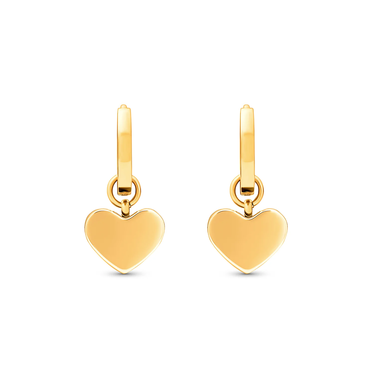 Green Quartz Heart Huggie Earrings (Gold) - Image 9