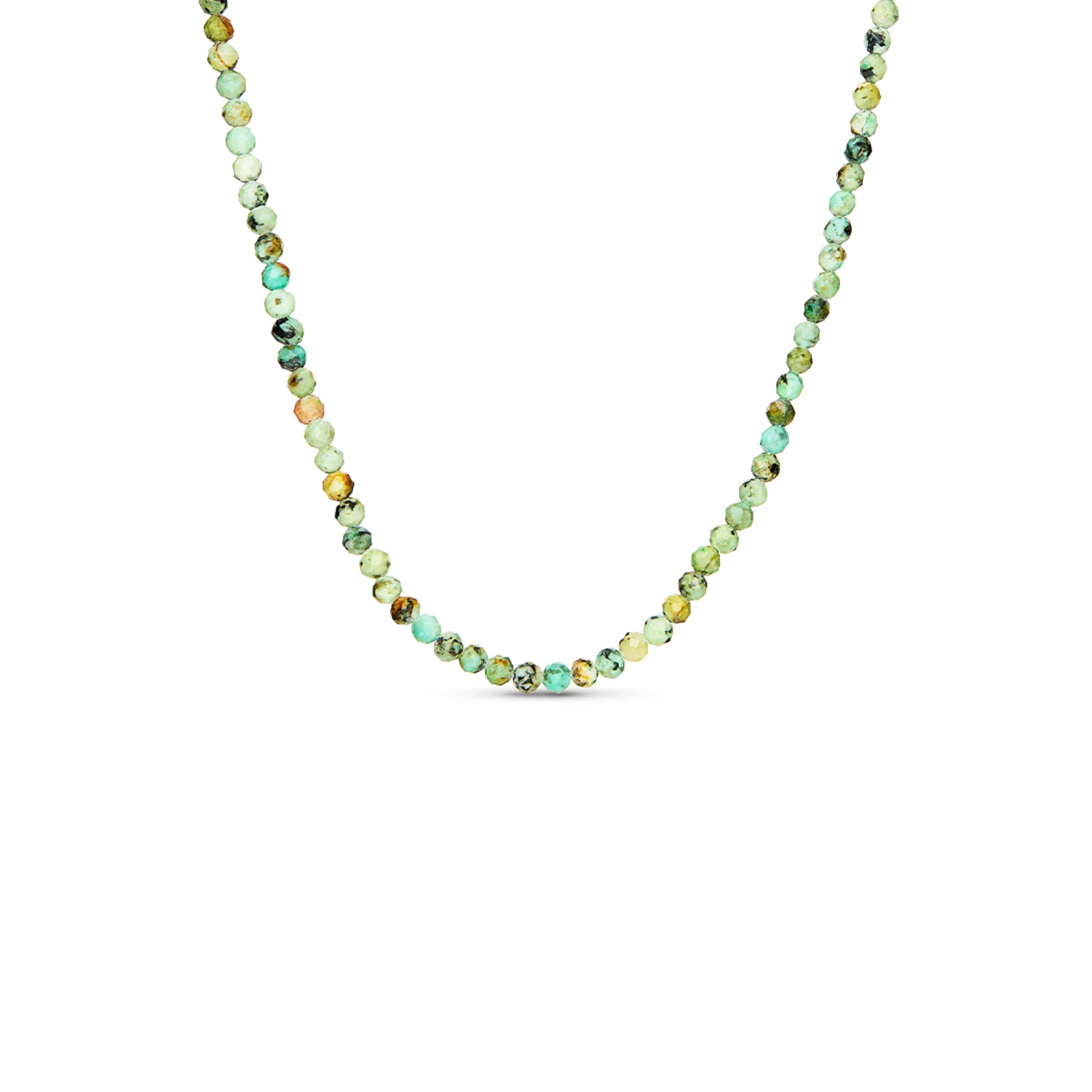 Layering Green Turquoise Beaded Necklace (Gold) - Image 4