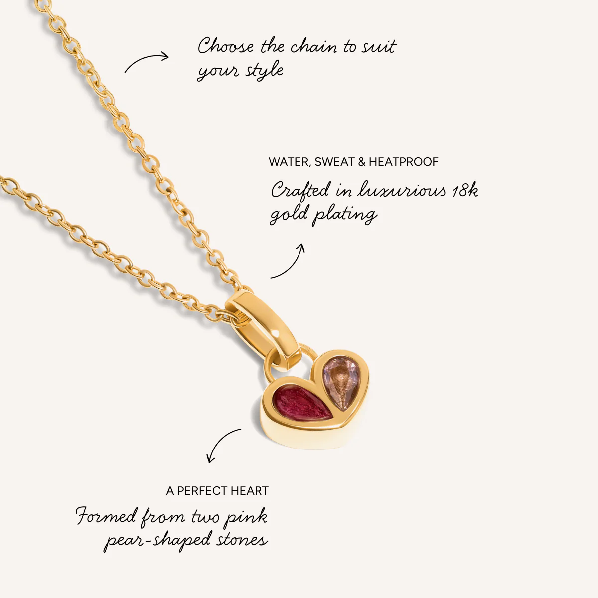Harmony Heart Necklace (Gold) - Image 3