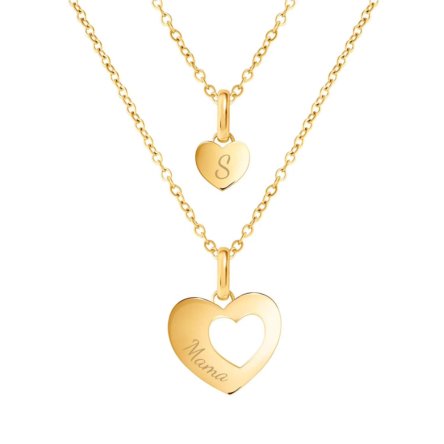 Heart 'Mini & Me' Pendant (Gold) - CS Replacement - Image 3