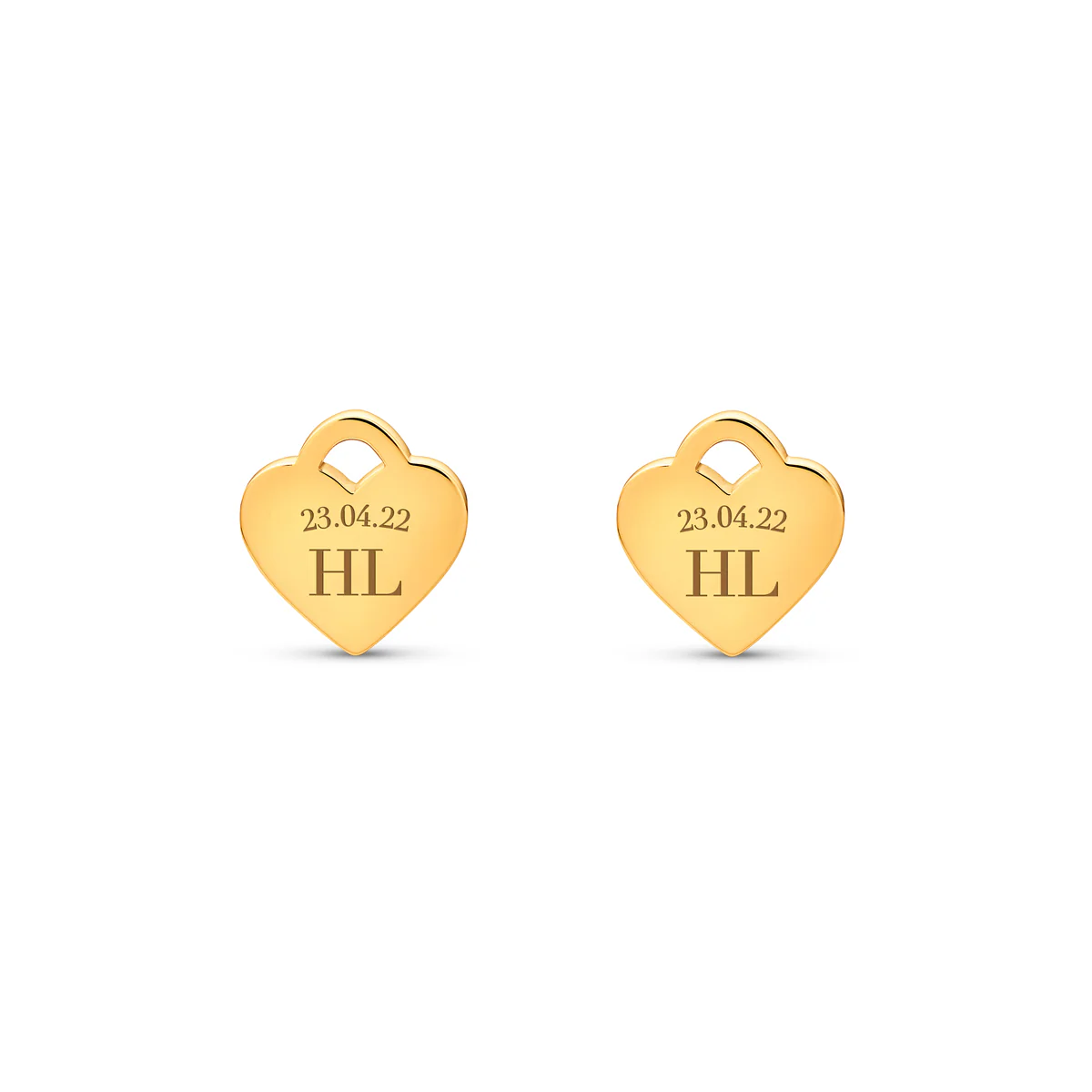 Heart Token Stud Earring (Gold) - Image 6