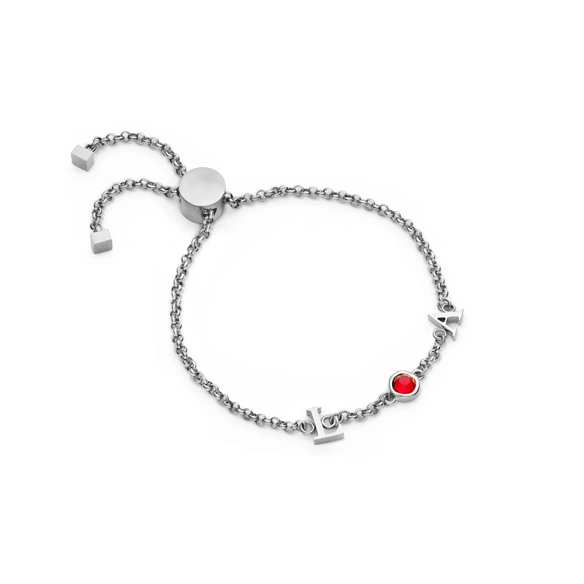 Made Mine Initials & Birthstone Bracelet (Silver) - Image 10