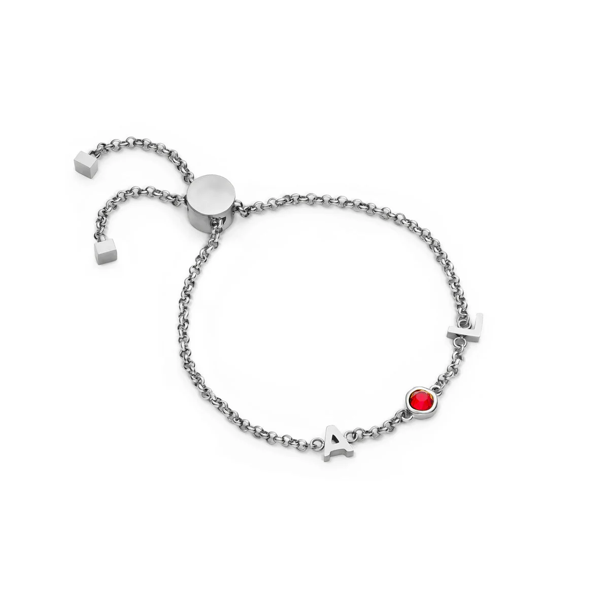 Made Mine Initials & Birthstone Bracelet (Silver) - Image 11