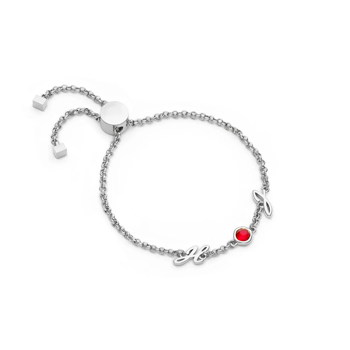 Made Mine Initials & Birthstone Bracelet (Silver) - Image 12