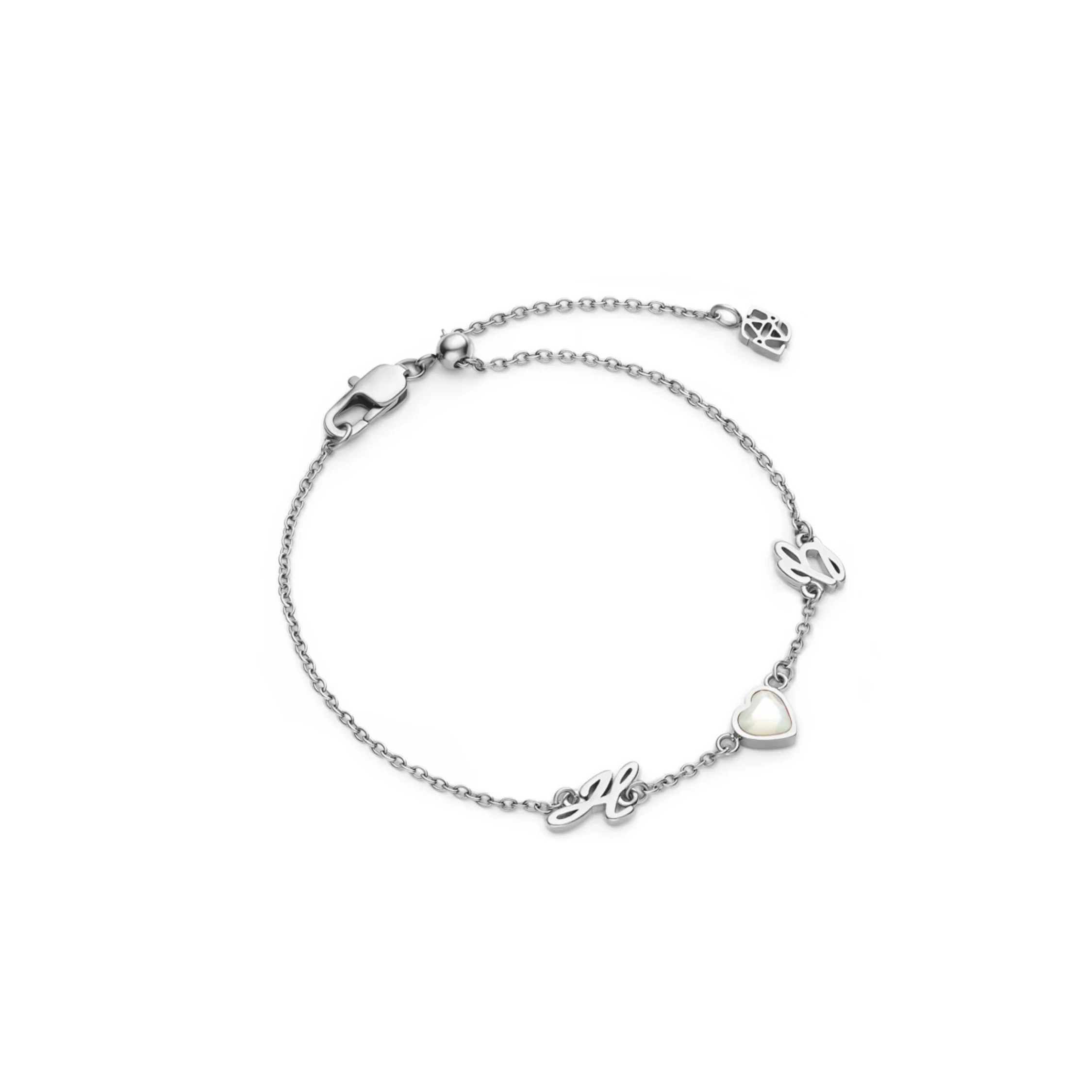 Made Mine Initials & Birthstone Bracelet (Silver) - Image 14