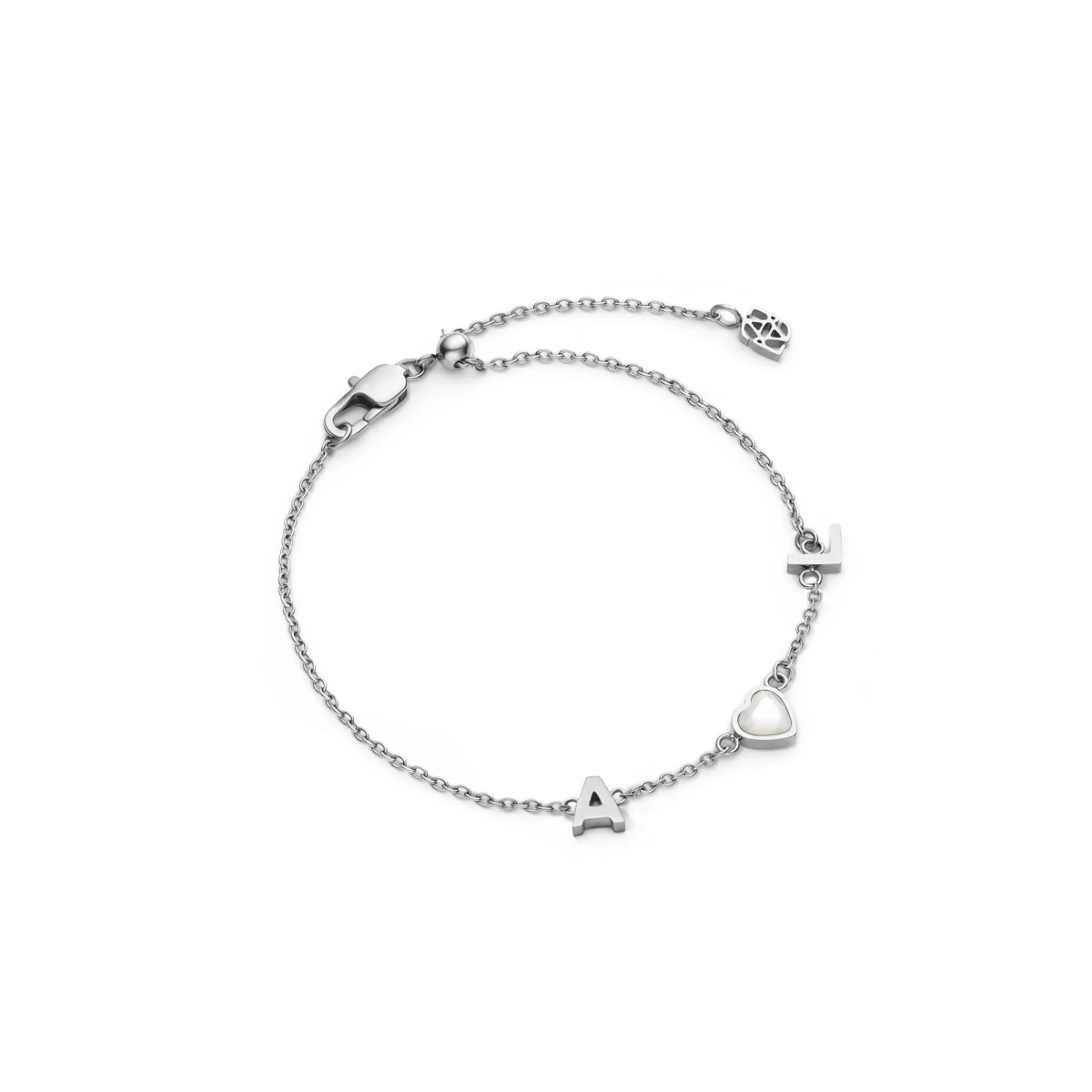 Made Mine Initials & Birthstone Bracelet (Silver) - Image 15