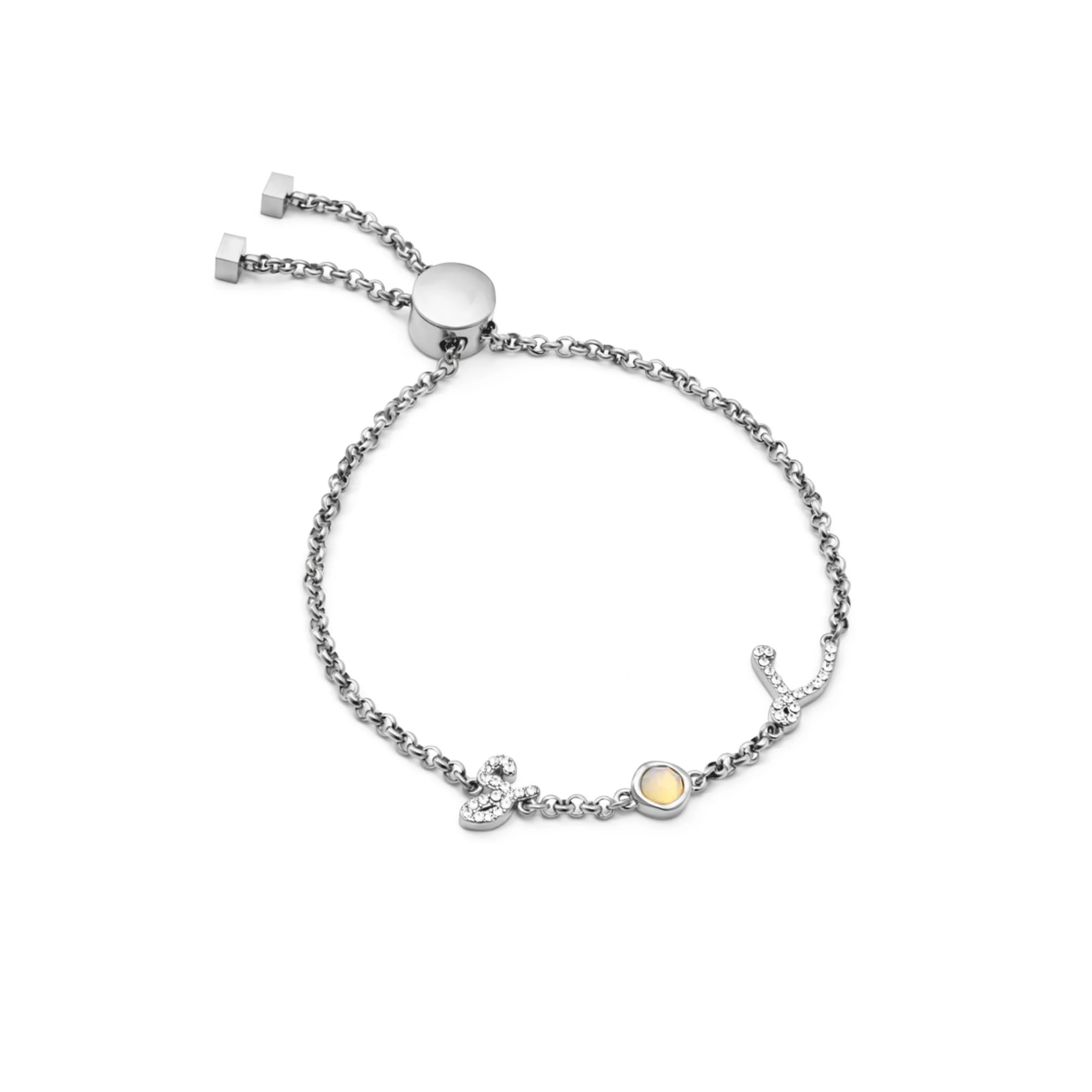 Made Mine Initials & Birthstone Bracelet (Silver) - Image 19