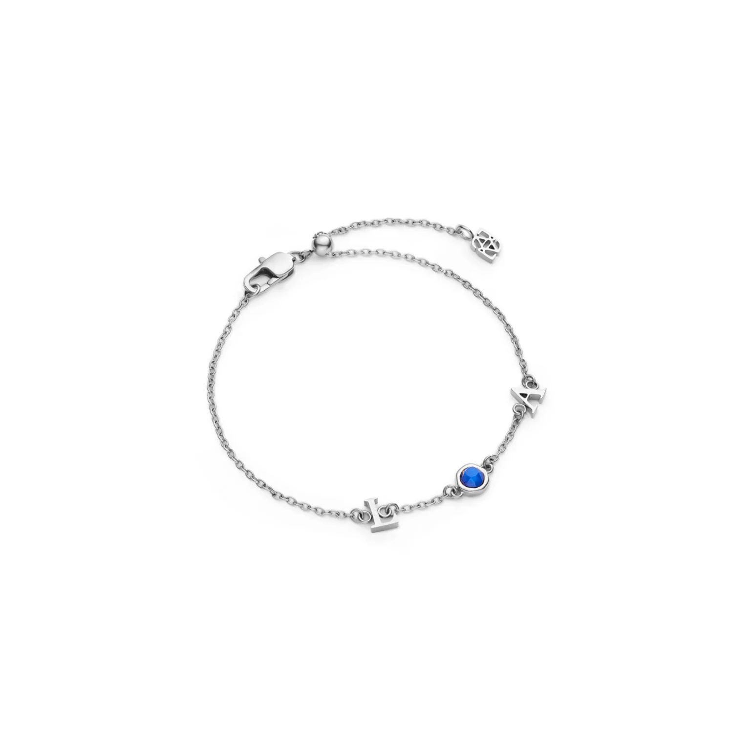 Made Mine Initials & Birthstone Bracelet (Silver) - Image 23