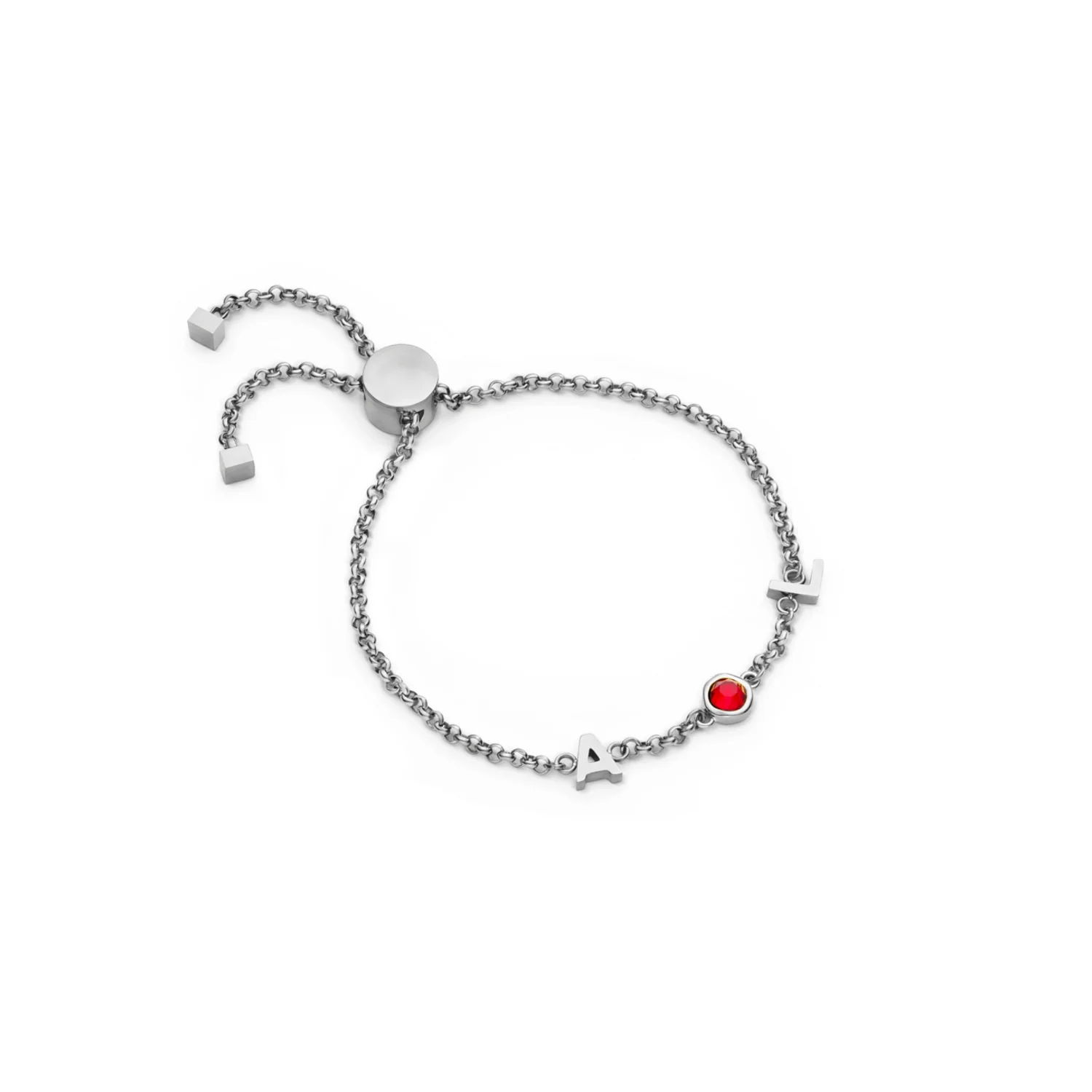 Made Mine Initials & Birthstone Bracelet (Silver) - Image 24