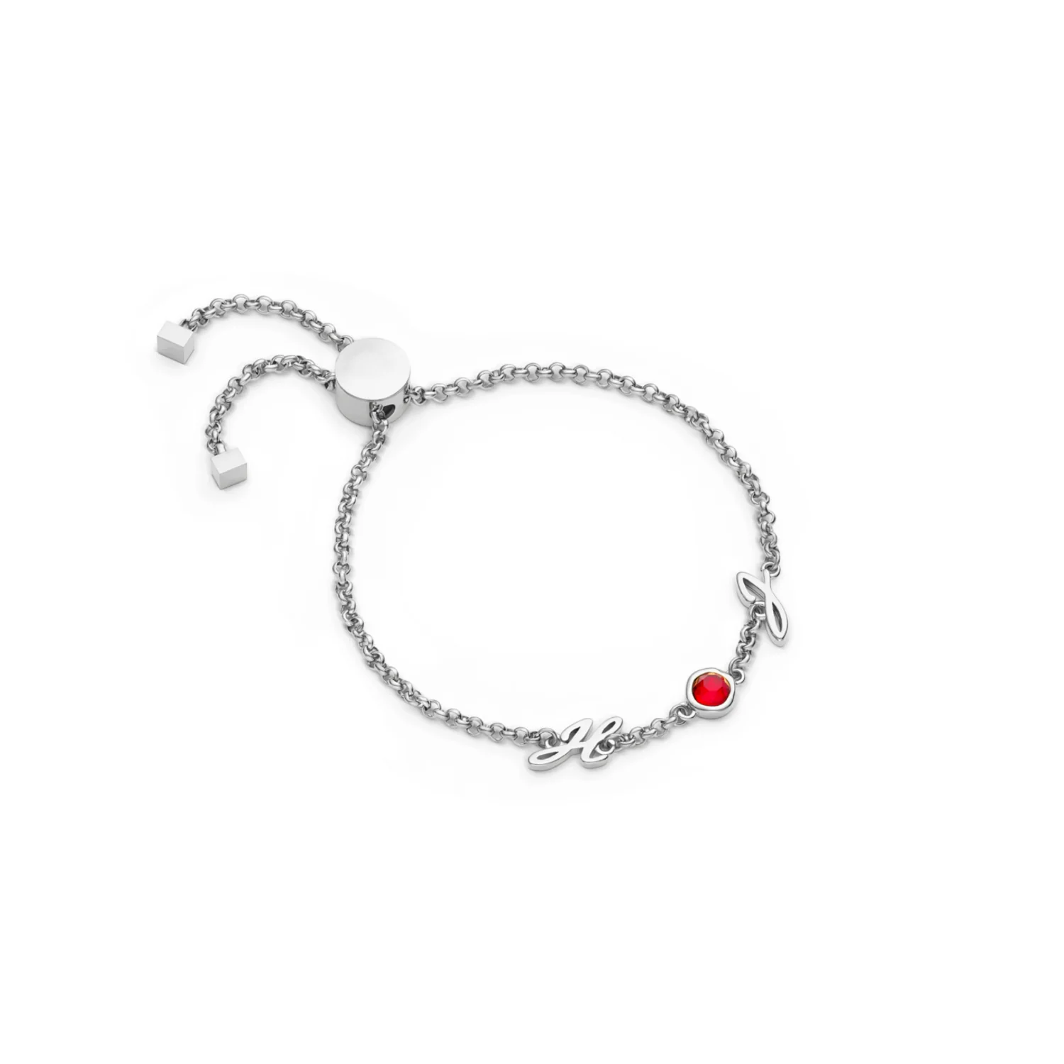 Made Mine Initials & Birthstone Bracelet (Silver) - Image 27