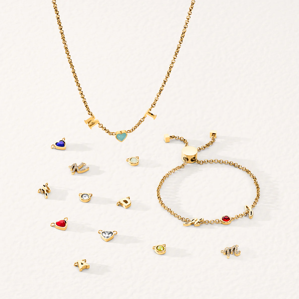 Made Mine Initials & Birthstone Necklace (Gold) - Image 5