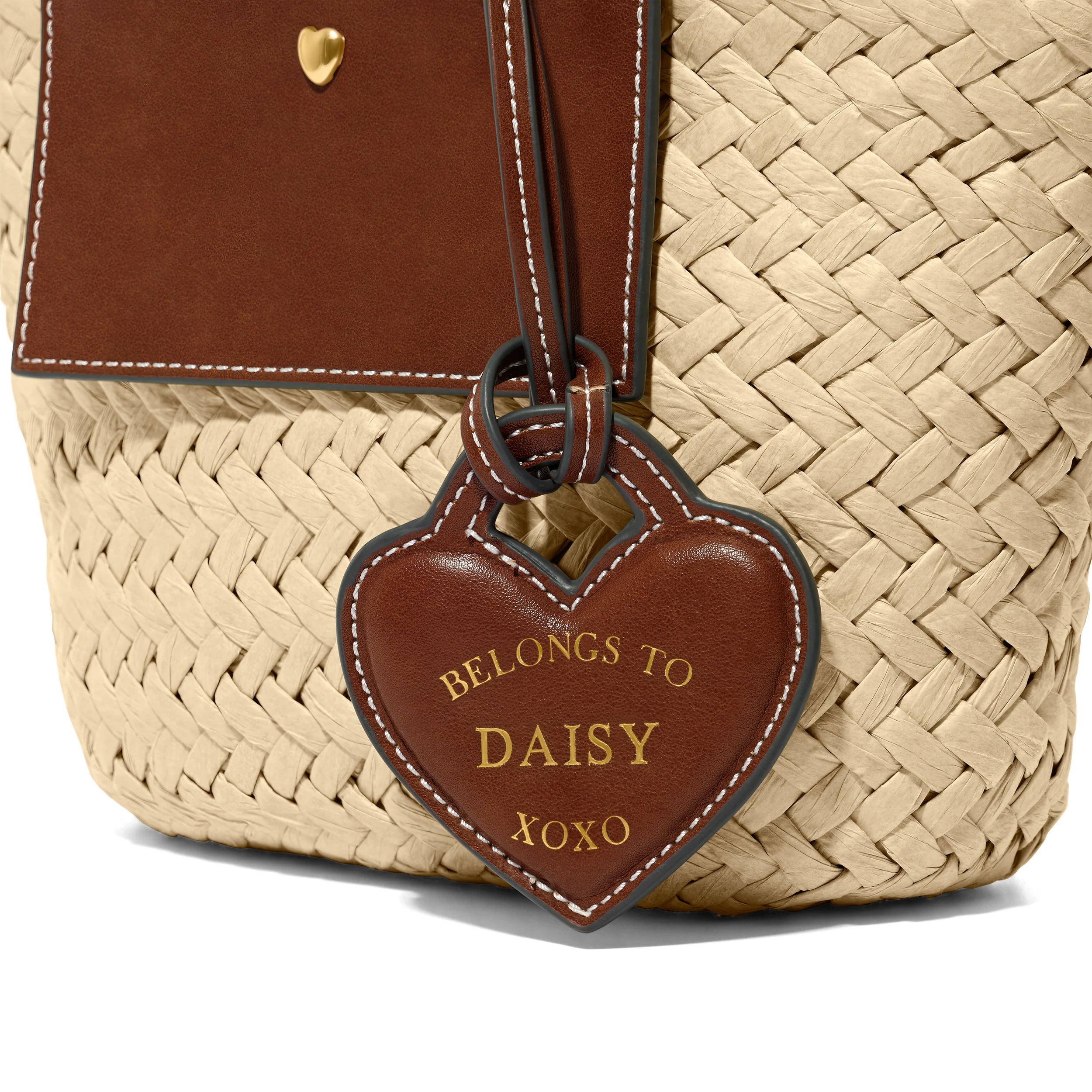 Kid's Raffia Structured Bag (Natural) - Image 2