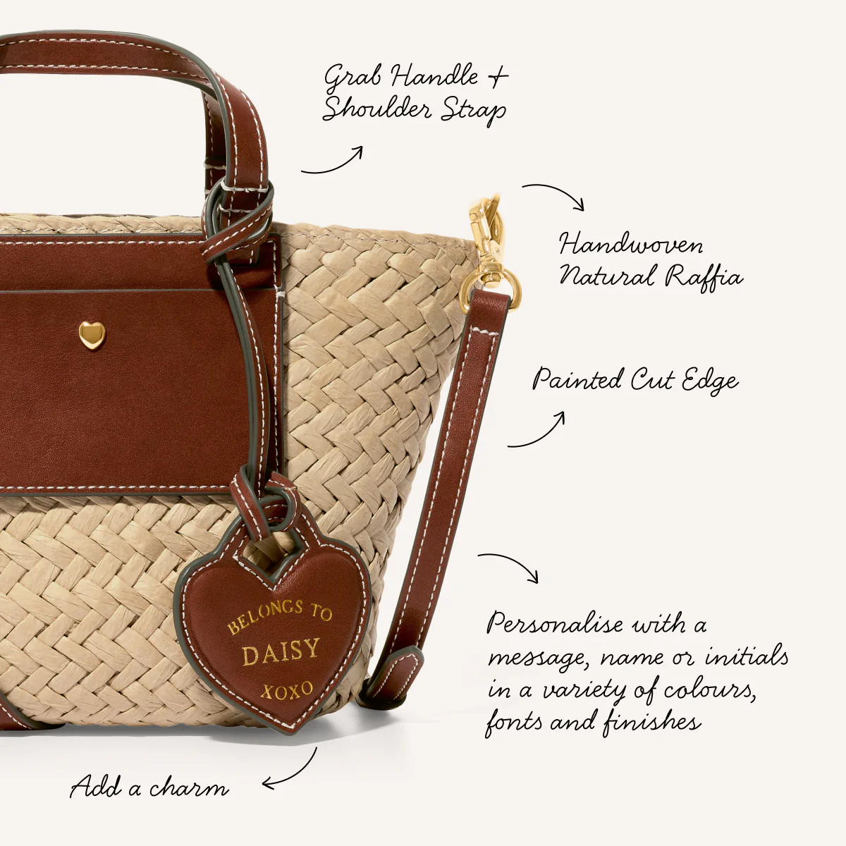 Kid's Raffia Structured Bag (Natural) - Image 3