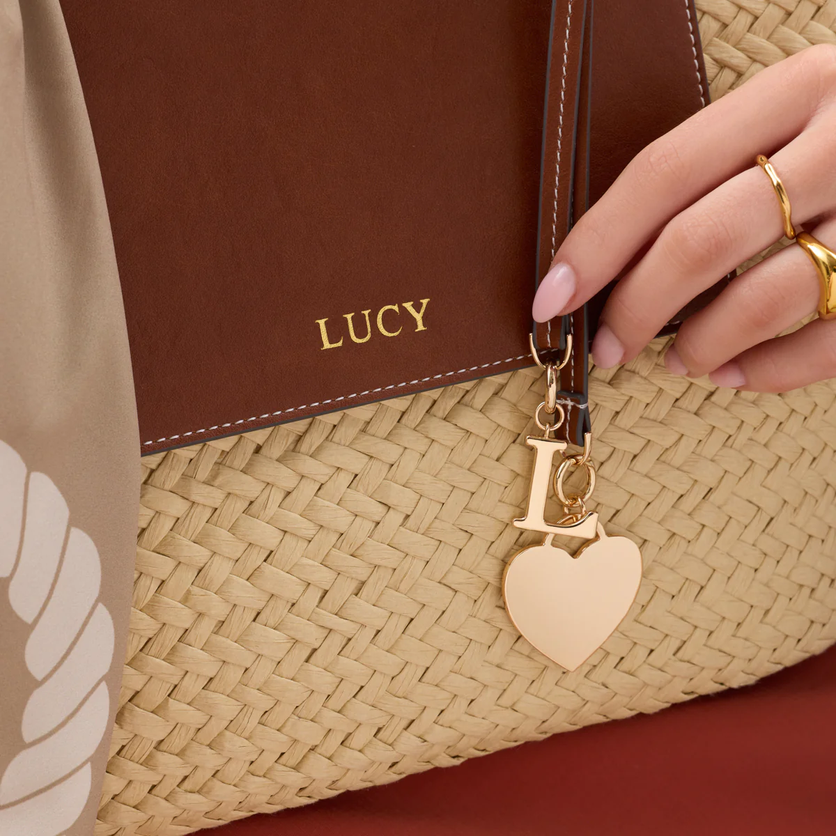 Large Raffia Structured Bag (Natural) - Image 4