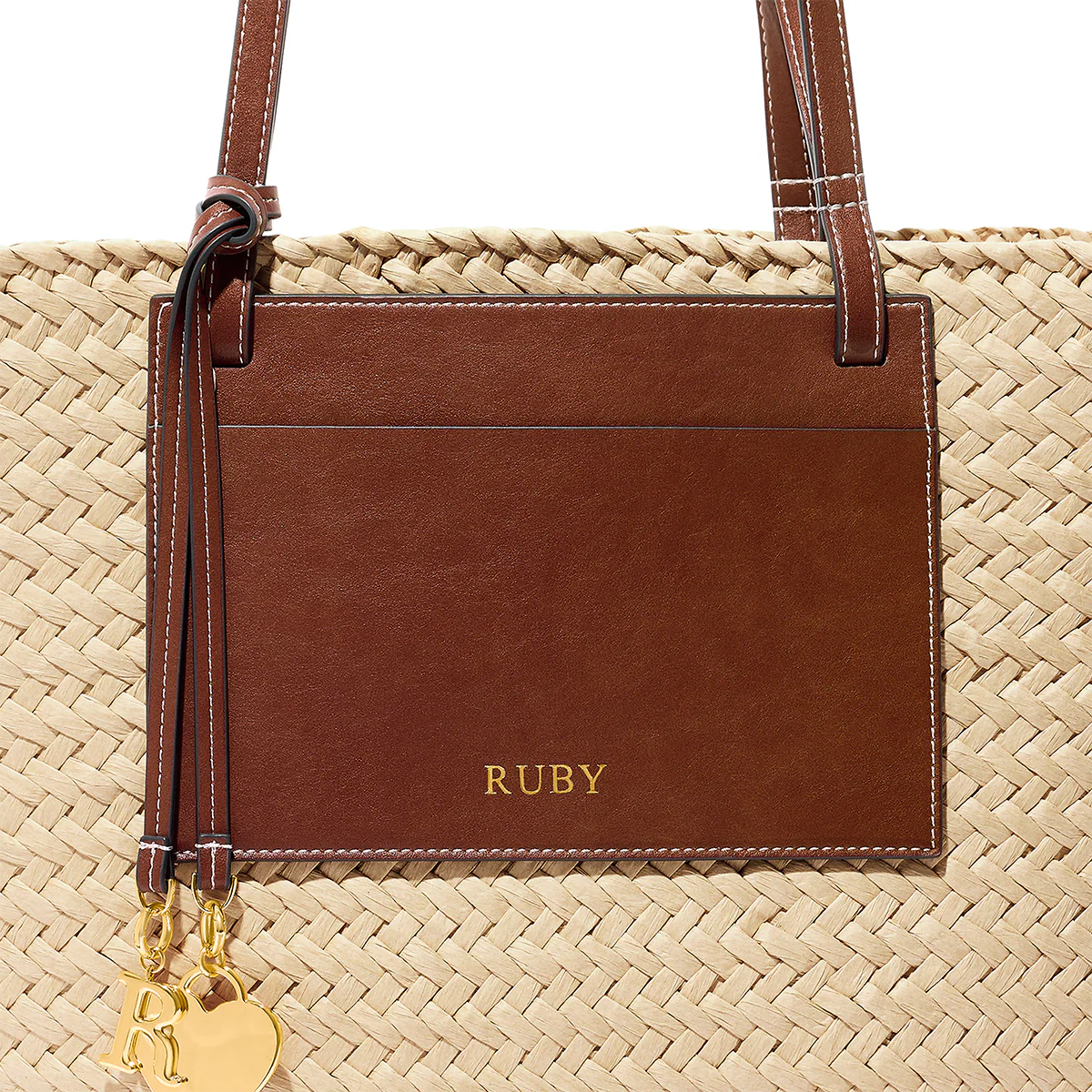 Large Raffia Structured Bag (Natural) - Image 8