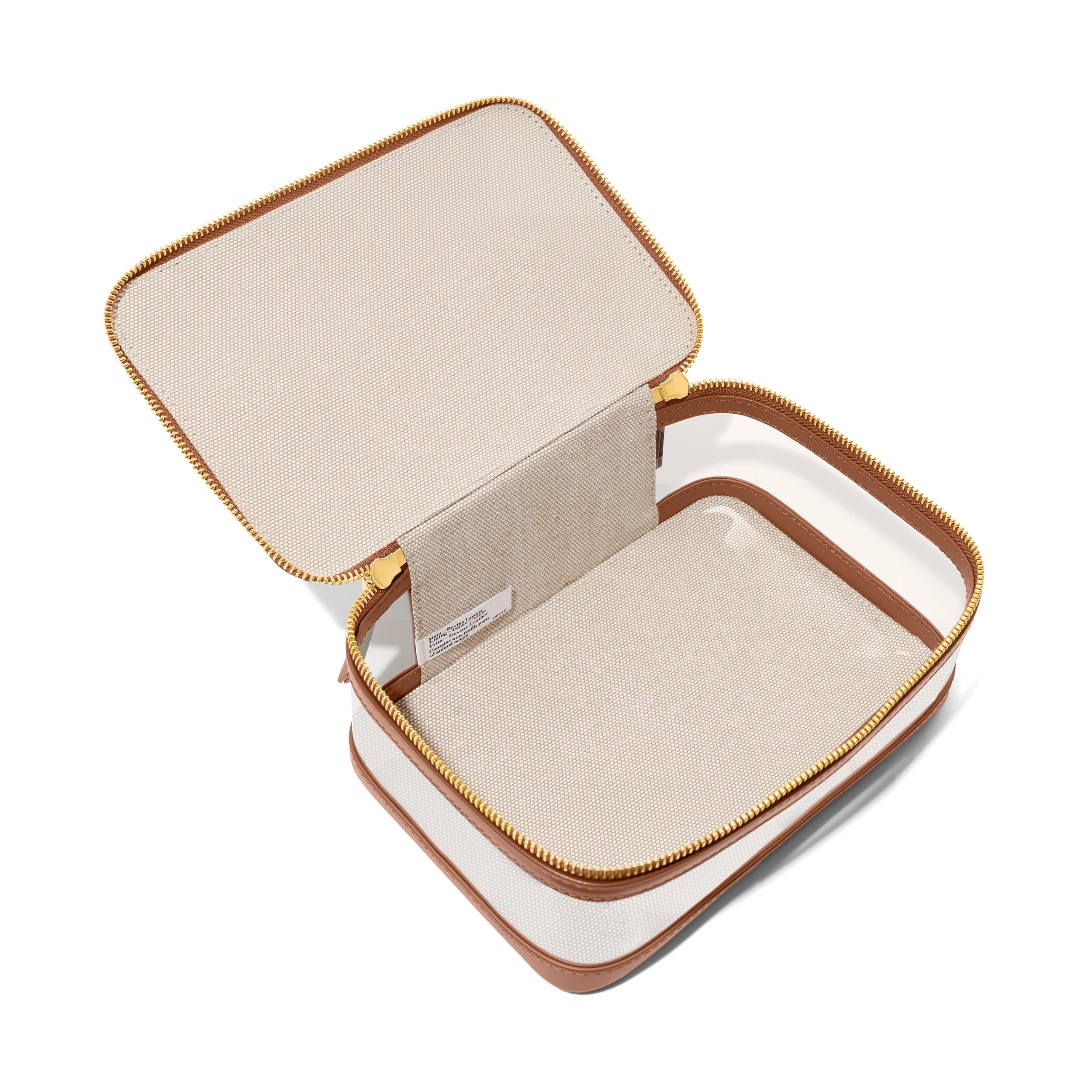 Large Vanity Cosmetic Bag (Tan) - Image 2