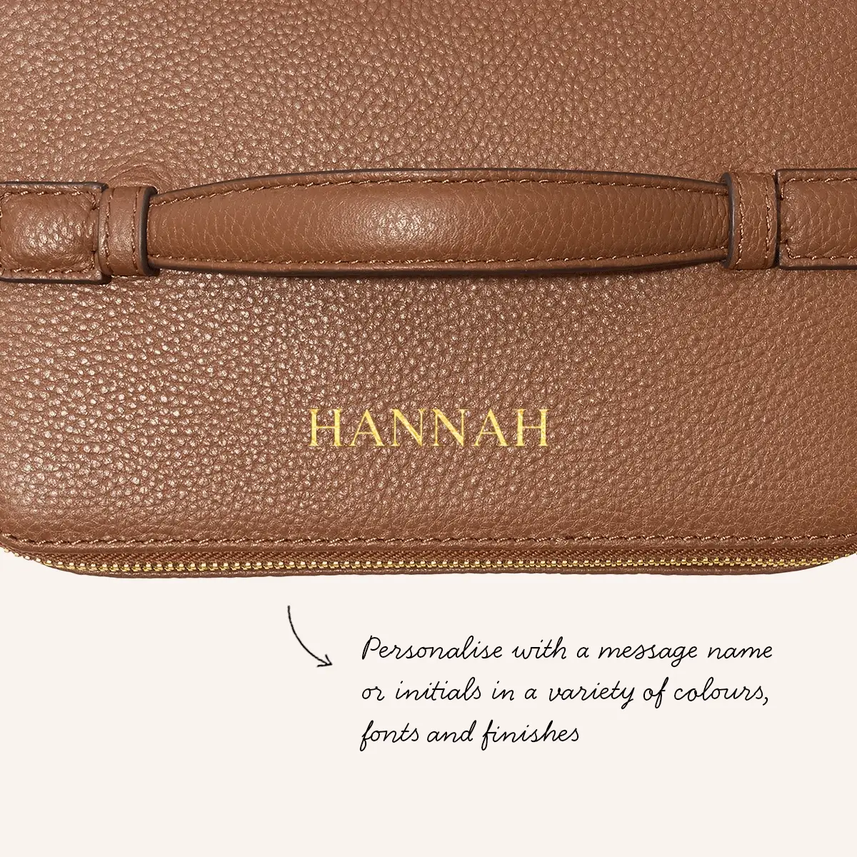 Large Vanity Cosmetic Bag (Tan) - Image 3