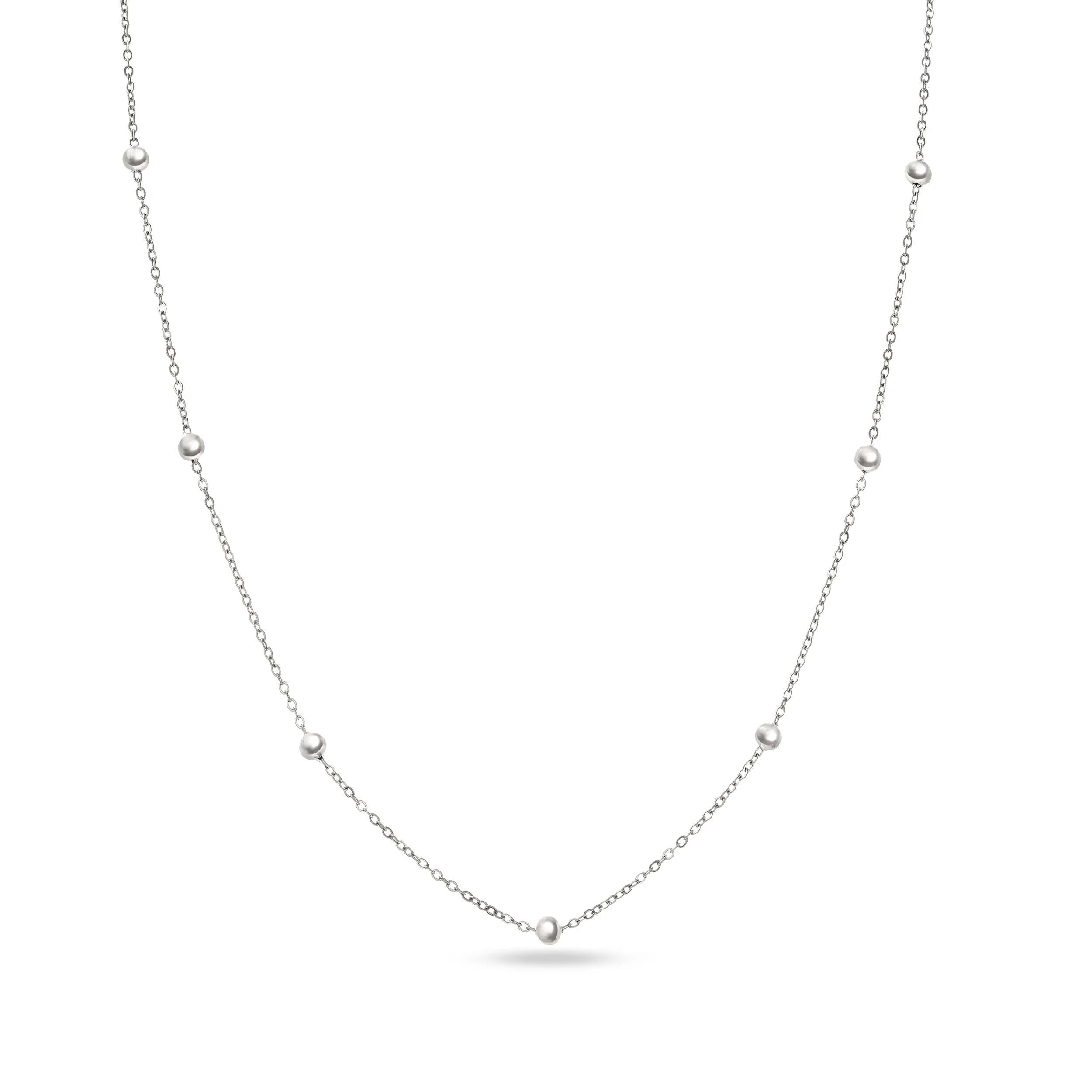 Layering Mini Me Sphere Chain Necklace (Silver)