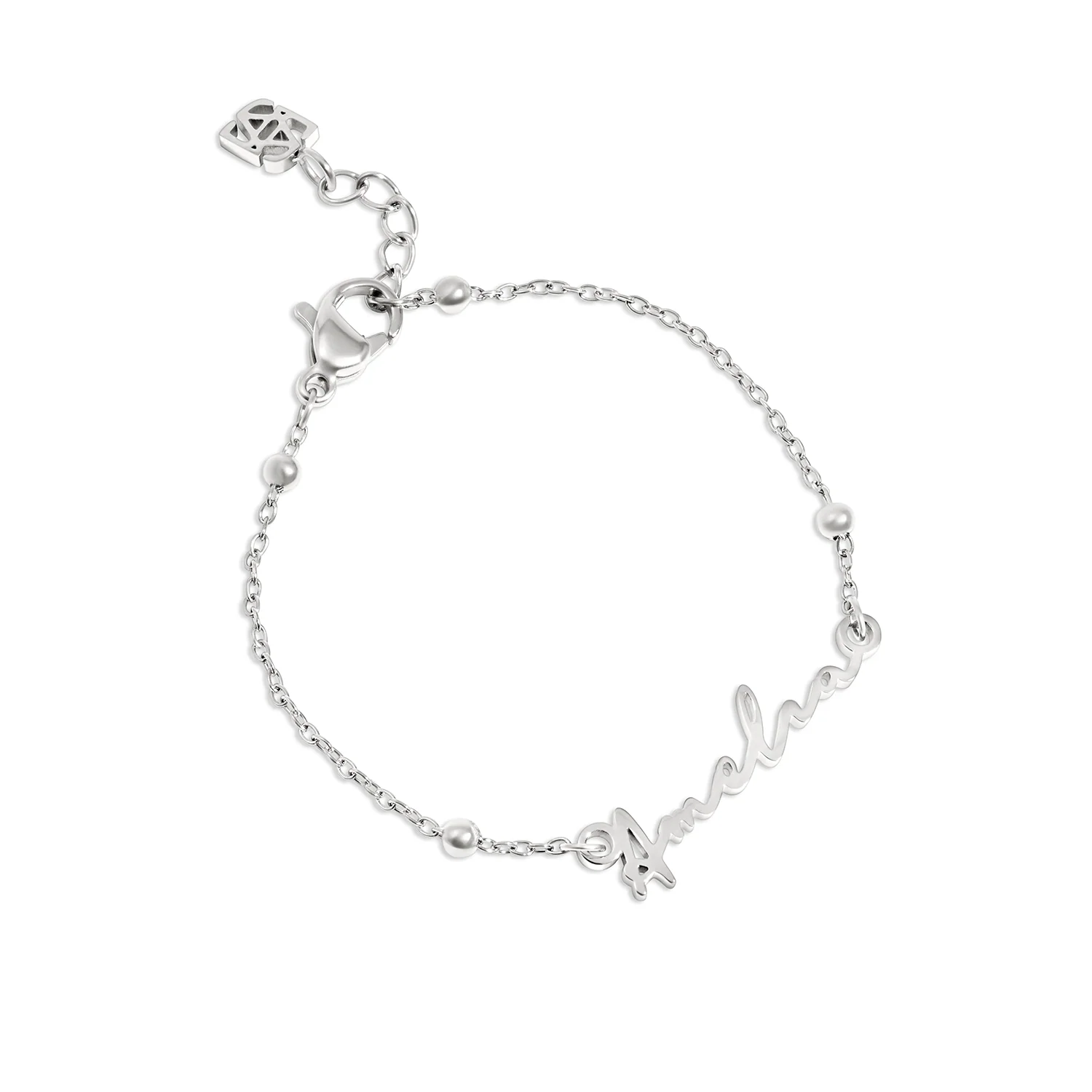 Layering Mini Me Sphere Chain Necklace (Silver) - Image 8