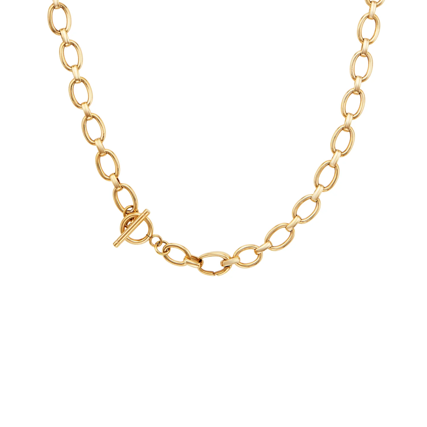 Layering Oval Link Chain Necklace (Gold) - Image 2