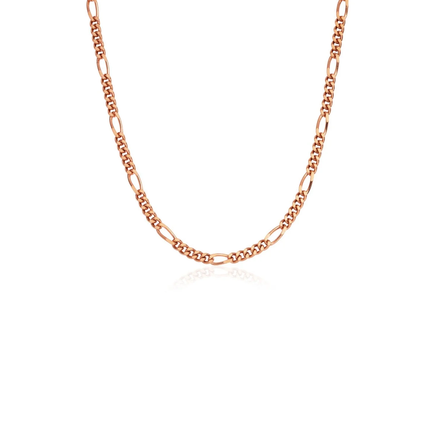 Layering Small Figaro Chain Necklace (Rose Gold) - Image 3