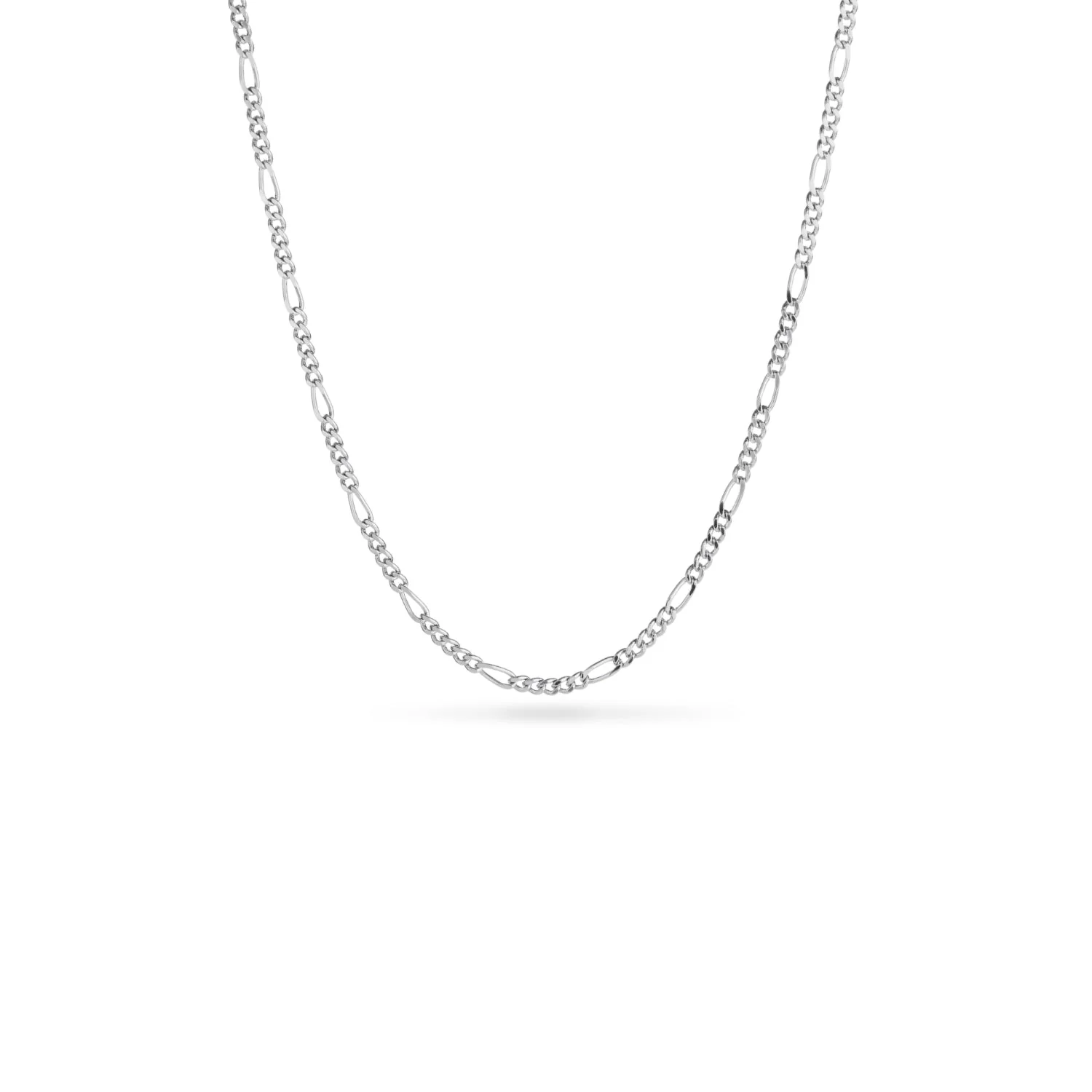 Layering Small Figaro Chain Necklace (Silver) - Image 2