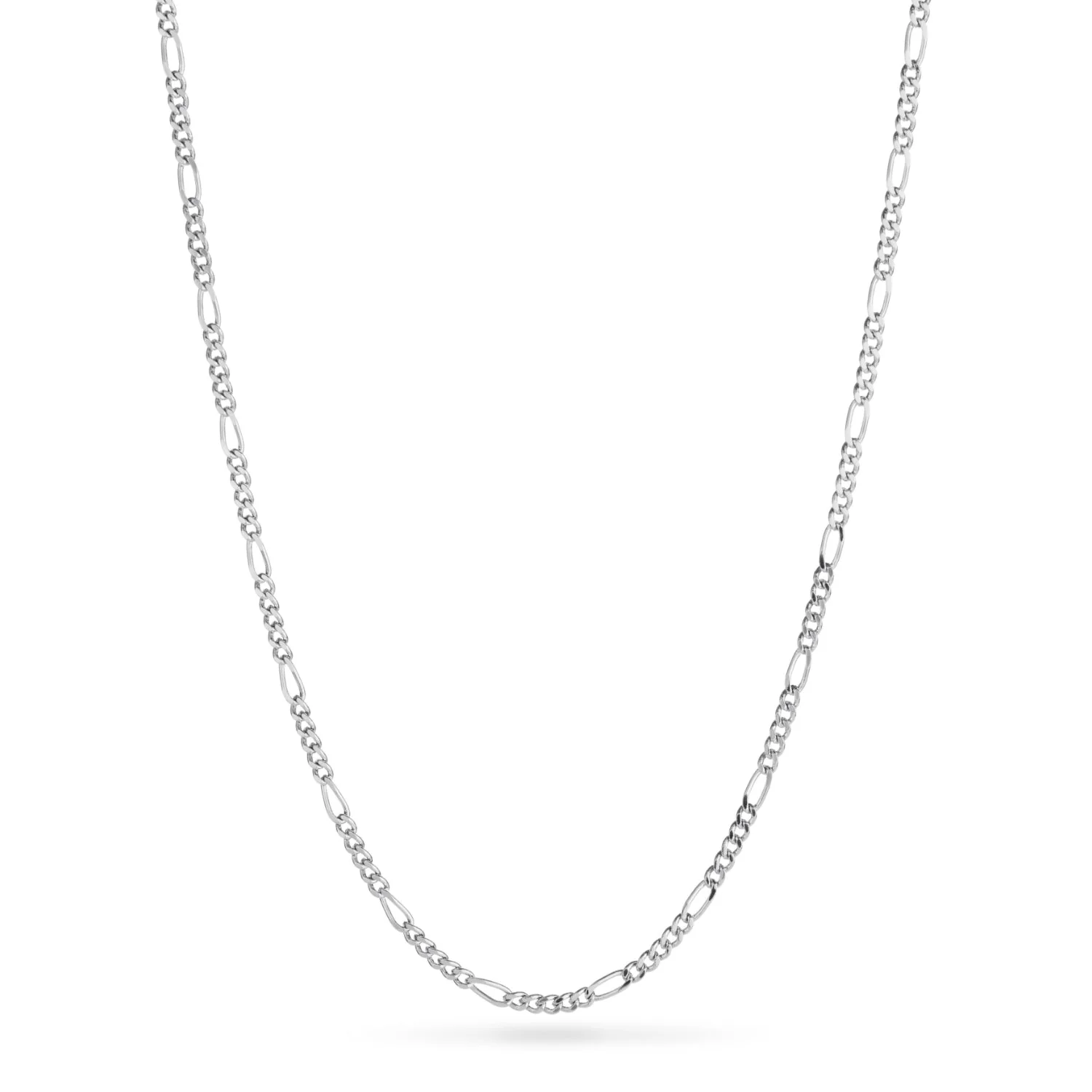 Layering Small Figaro Chain Necklace (Silver) - Image 4