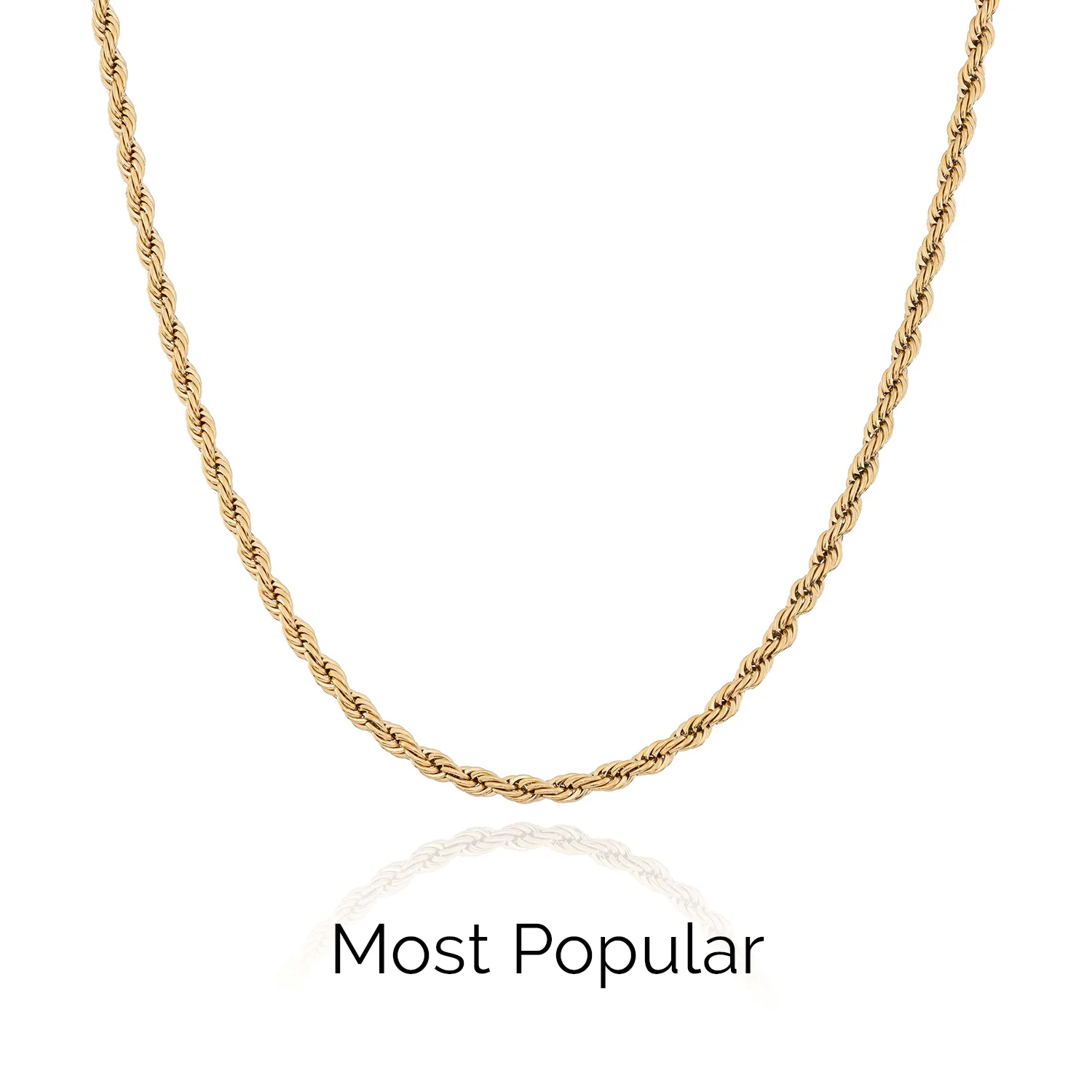 Layering Small Rope Chain Necklace (Gold) - Image 3