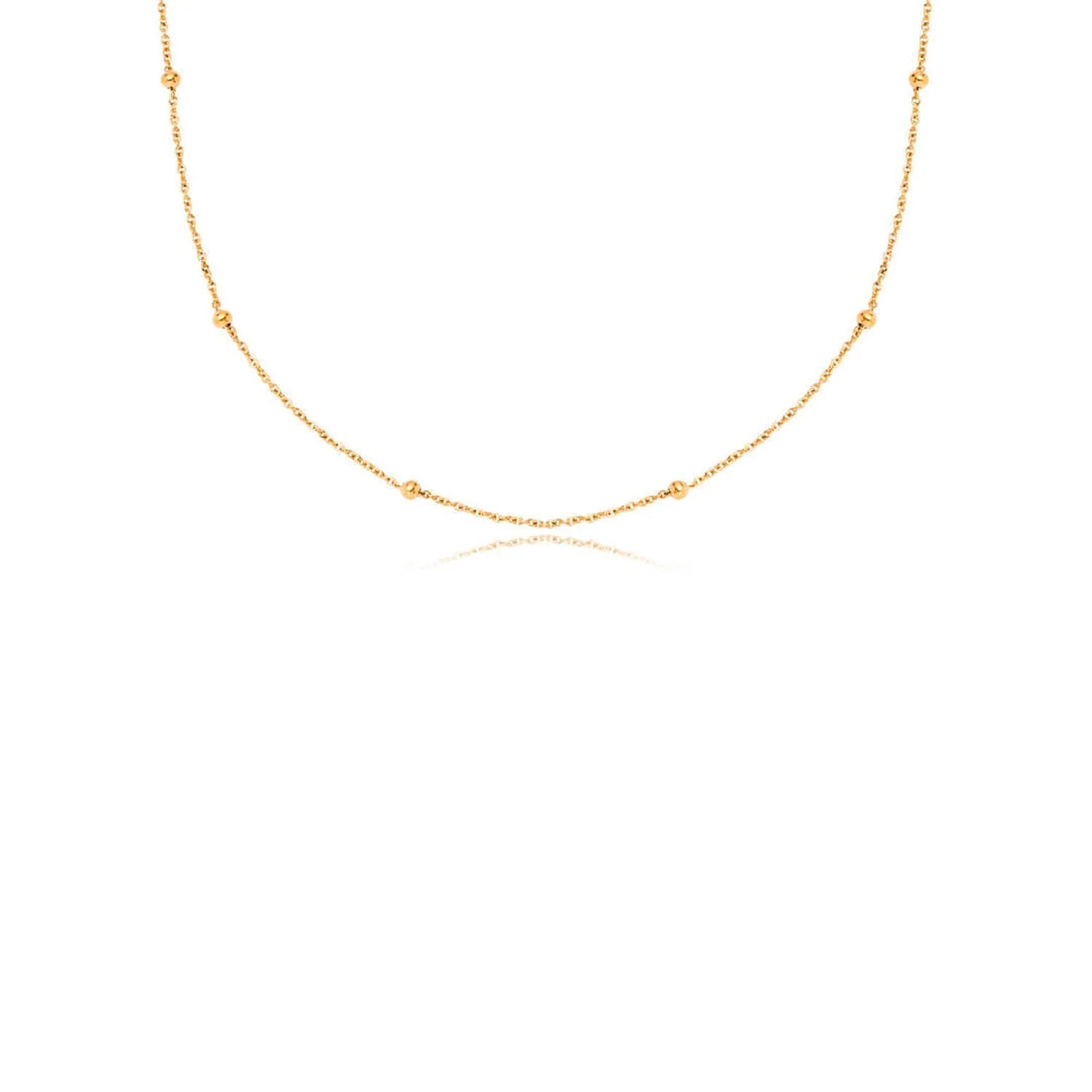 Layering Sphere Chain Necklace (Gold) - Image 2