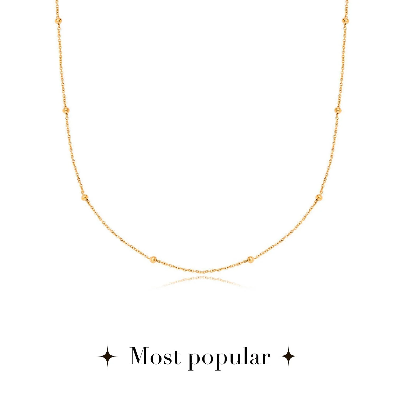 Layering Sphere Chain Necklace (Gold) - Image 3