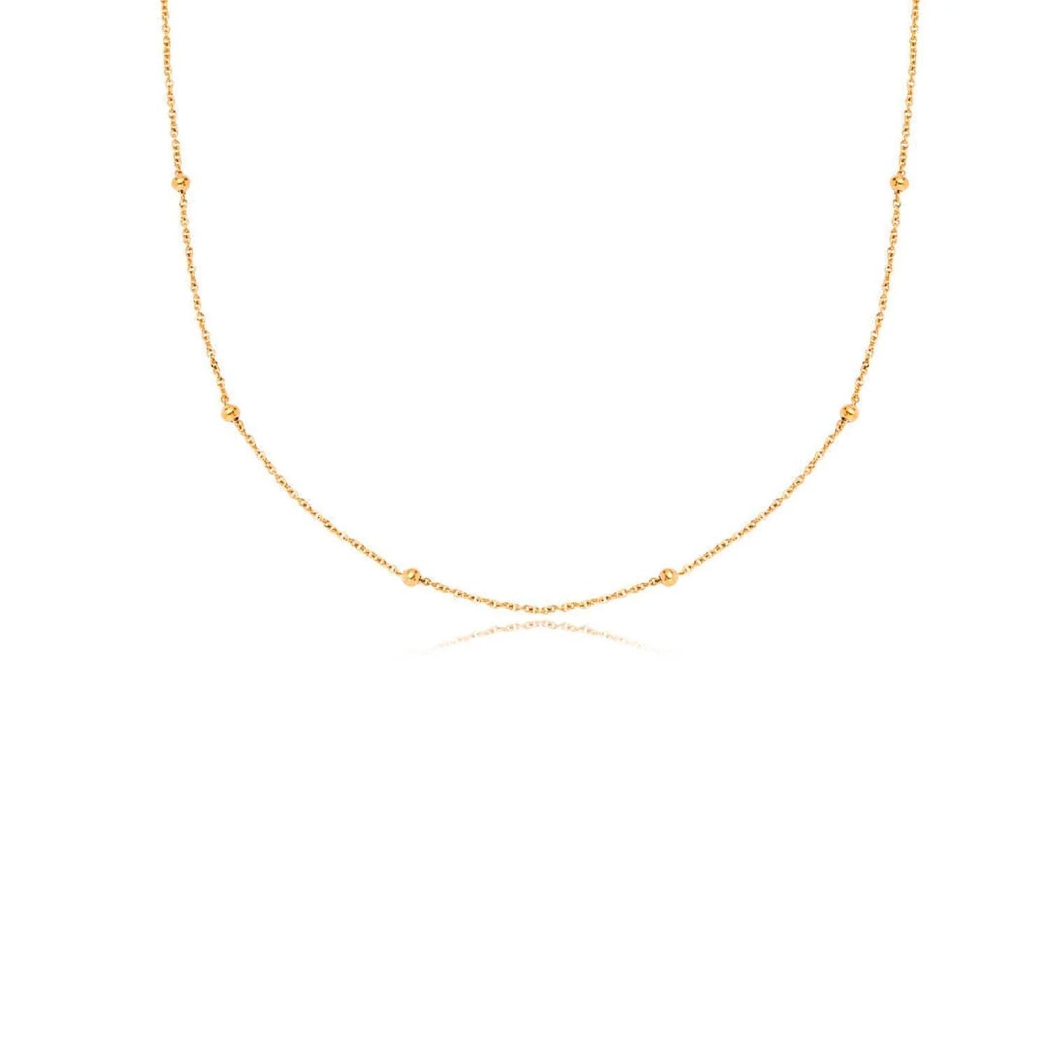 Layering Sphere Chain Necklace (Gold) - Image 3