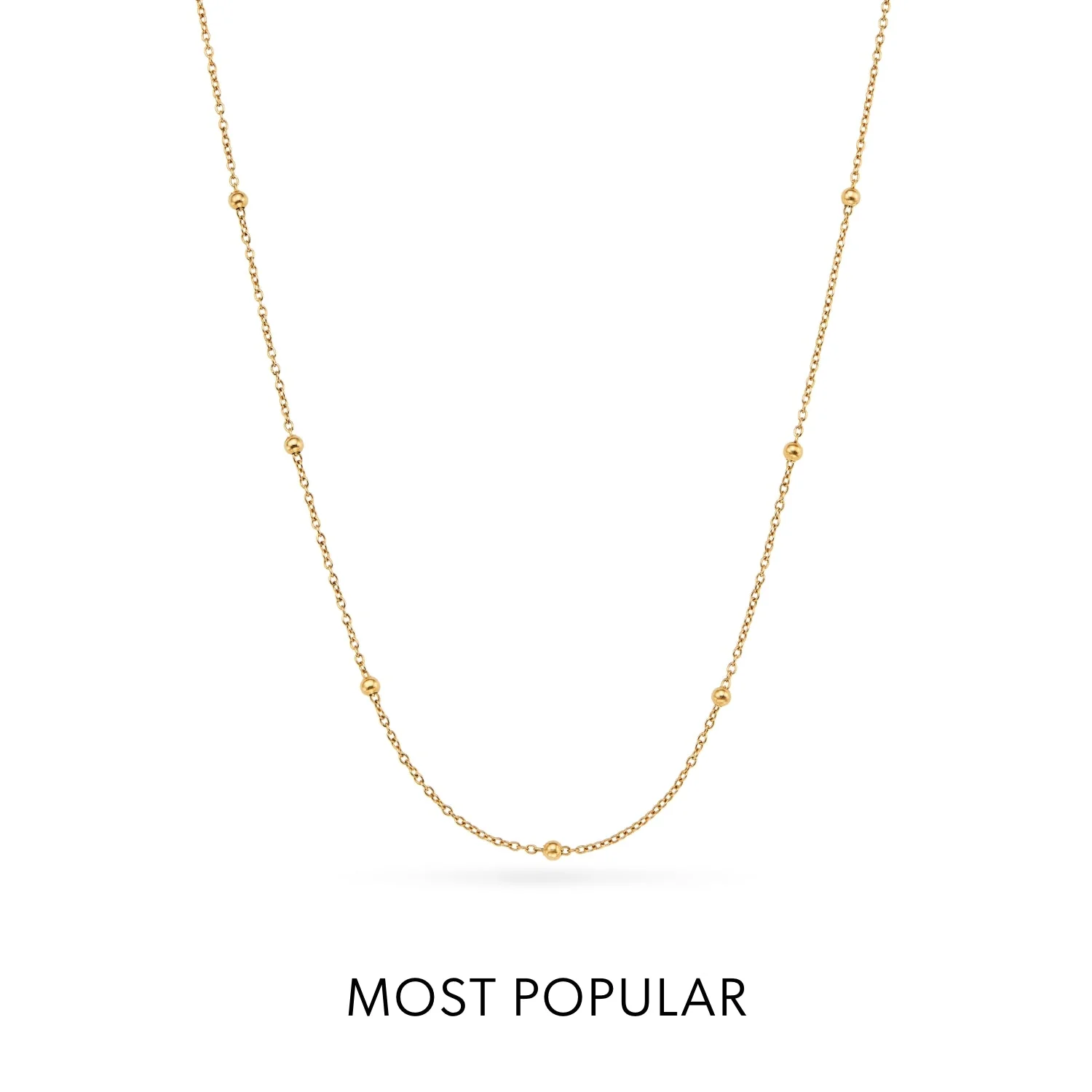 Layering Sphere Chain Necklace (Gold) - Image 3