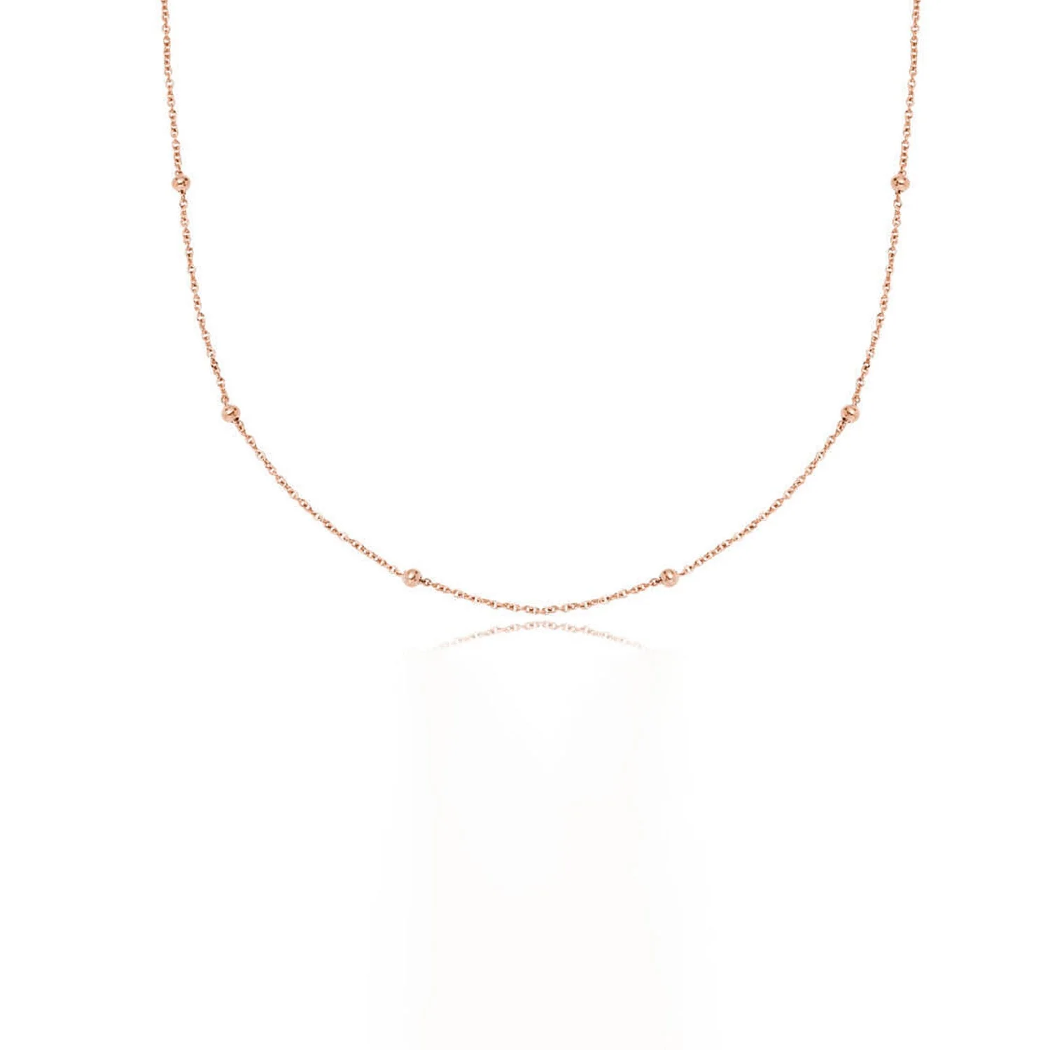 Layering Sphere Chain Necklace (Rose Gold) - Image 3
